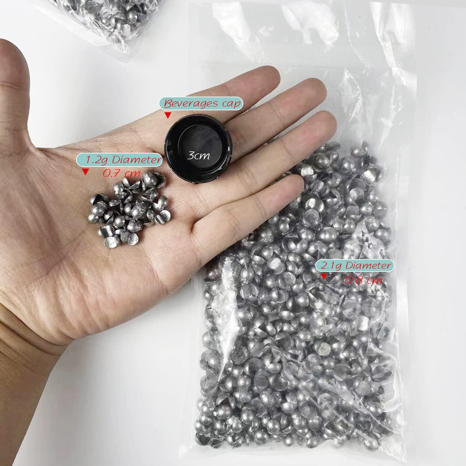 FREE FISHER FREE FISHER Removable Split-Shot,500Pcs 1.2g Lead Sinking Split Shots Fishing Sinkers,Fishing Weights Sinkers