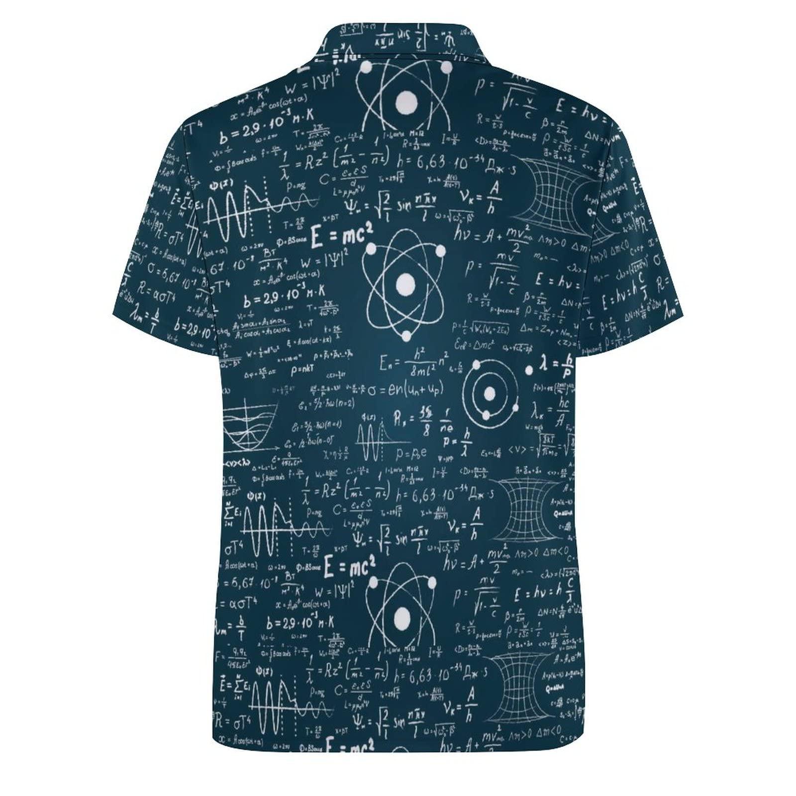 BAIKUTOUAN BAIKUTOUAN Physical Mathematics Science Formula Men's Golf Polo-Shirt Short Sleeve Jersey Tees Casual Tennis Tops XL