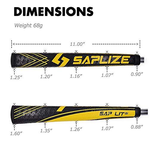 SAPLIZE SAPLIZE Putter Grip Midsize Light Anti-Slip Pattern, Sap Lit V2, Yellow