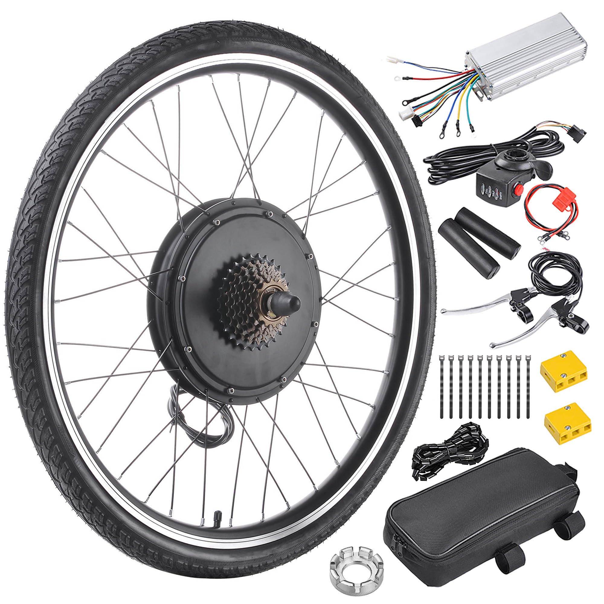 AW AW Electric Bike Conversion Kit 48V 1000W 26\" Rear Wheel E-Bike Dual Mode Controller Thumb Throttle Ebike Wheel Cycling Hub Conversion Kit