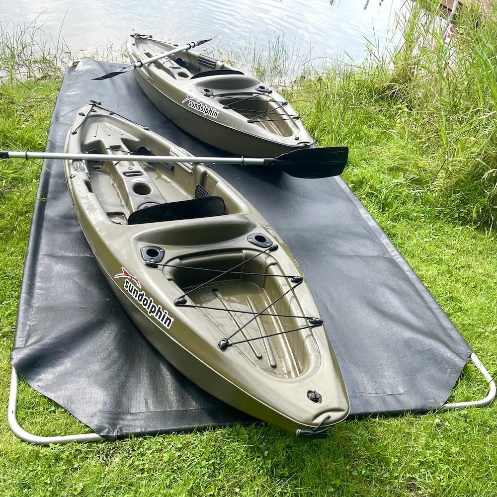 LakeMat Kayak Mat - Premium Watercraft Launch Pad - Durable Geotextile & Aluminized Steel Frame