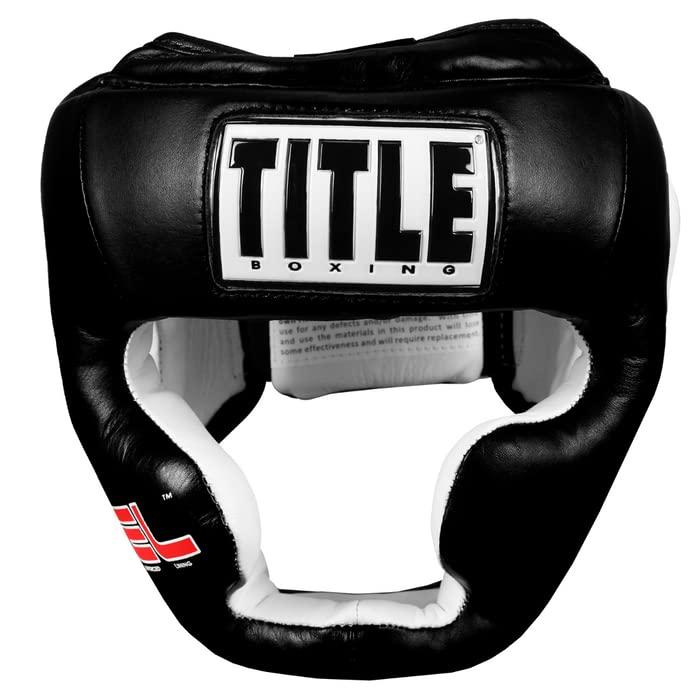 Title Boxing Title Gel World Full Face Training Headgear, Black, Large