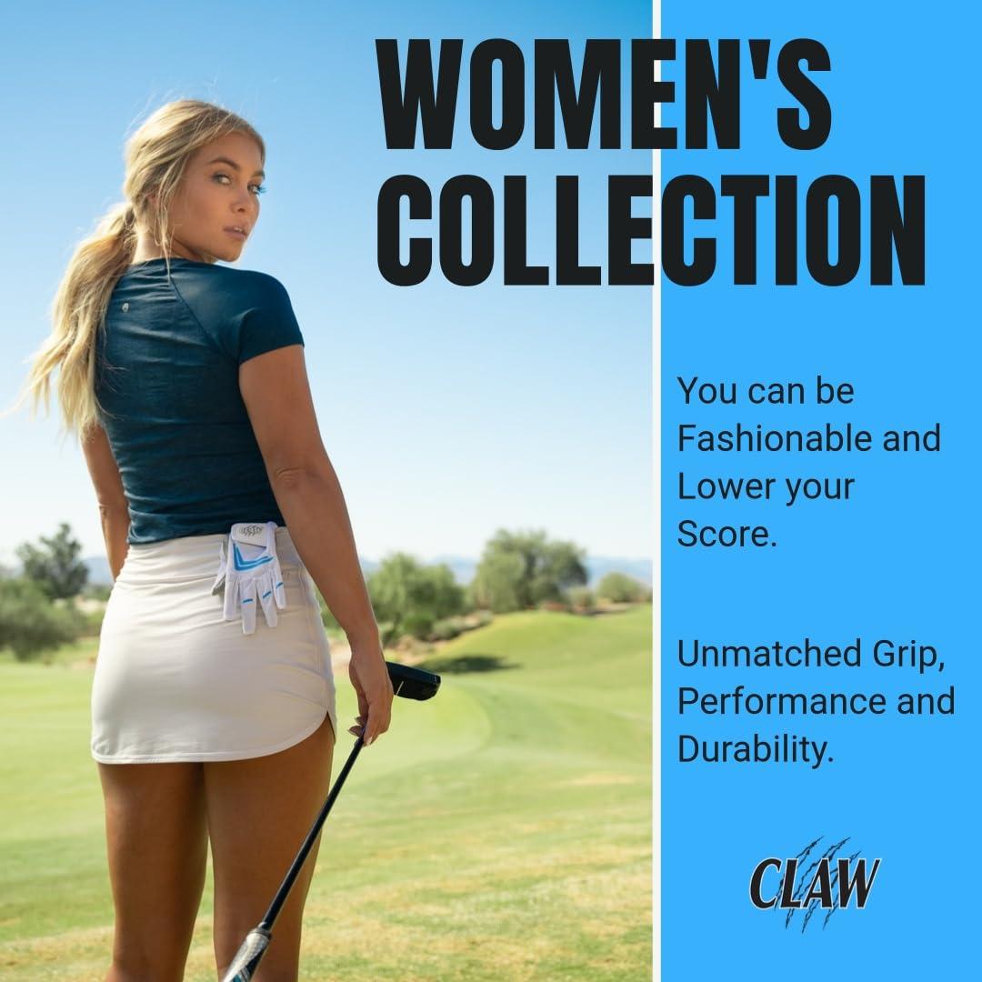 CaddyDaddy CaddyDaddy Claw Golf Gloves for Women | Flex-Mesh Design for Cool Ventilation | Lasts 3-5 Times Longer Than Leather | Silicone-Web Coating for Maximum Grip | Machine-Washable | White | RH-Large