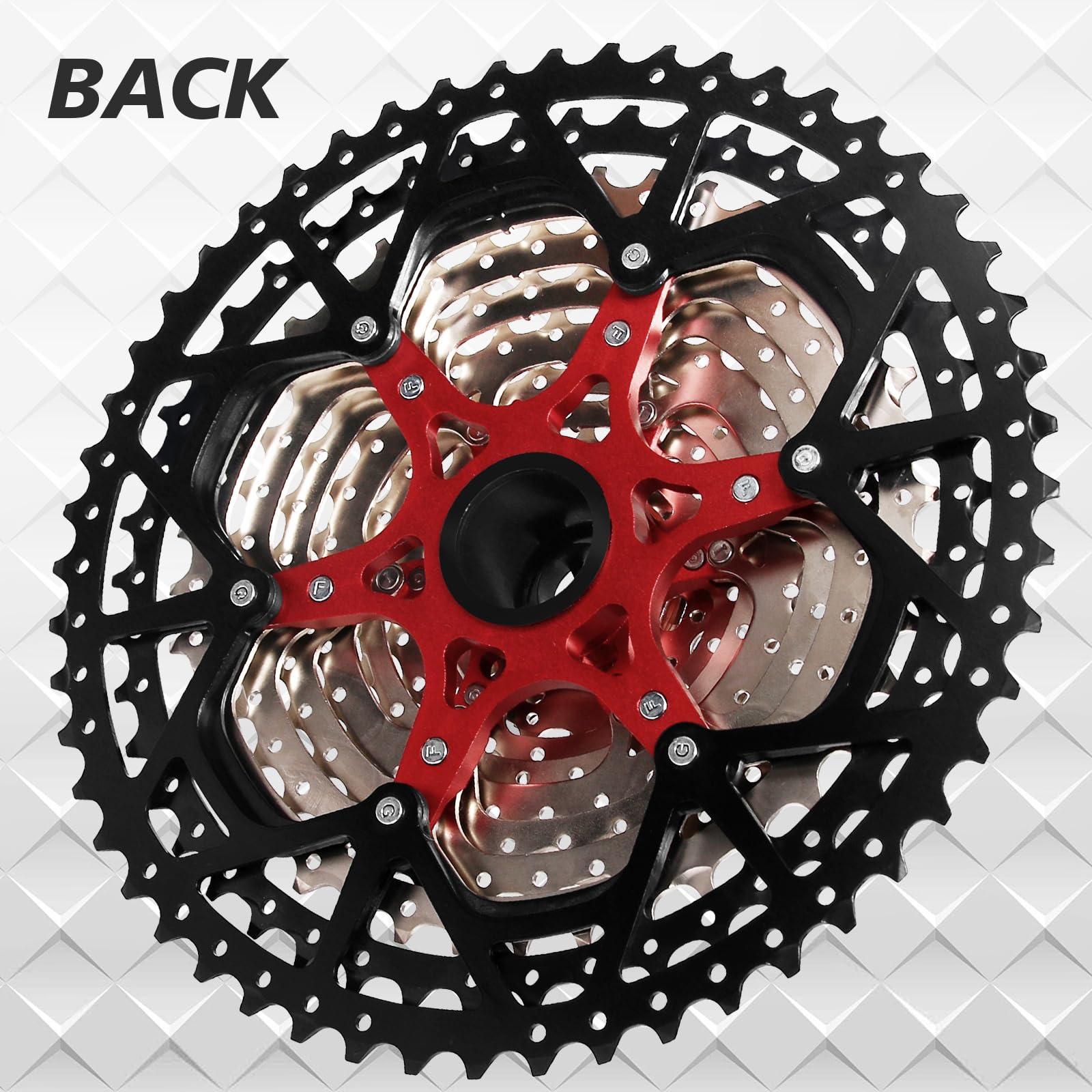 BUCKLOS BUCKLOS 8/9/10/11/12 Speed Cassette Ultra-Light 11-25/28/32/34/36/40/42/46/50/67T Bike Cassette Fit Mountain Bike/Road Bike/XC/DH/AM,Compatible with Shimano Sram HG Hub Driver