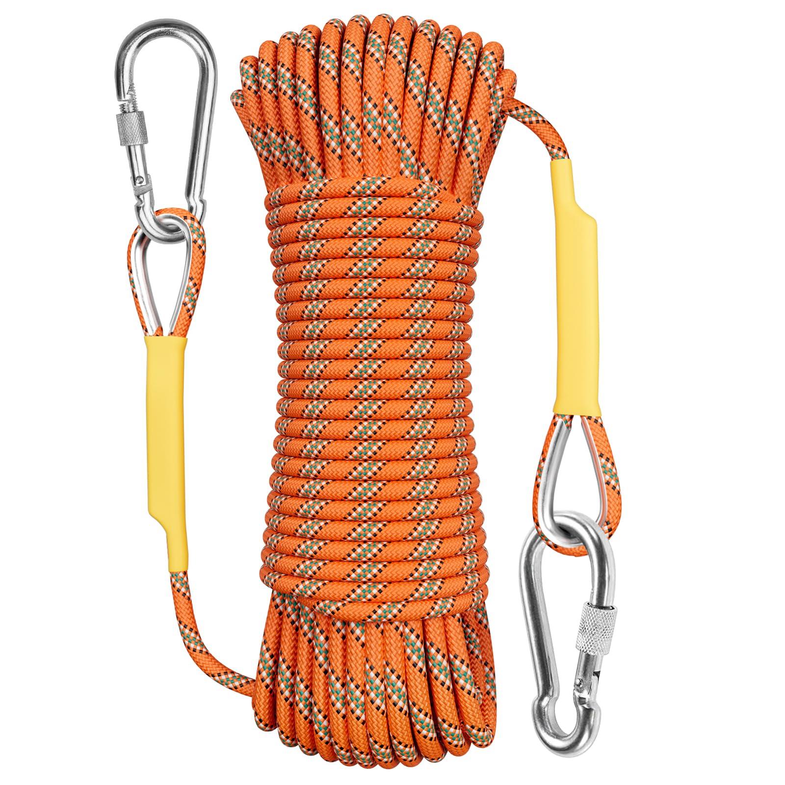 X XBEN X XBEN Outdoor Climbing Rope 10M (32ft) Rock Climbing Rope, Escape Rope Climbing Equipment Fire Rescue Parachute Rope (32 Foot) - Orange