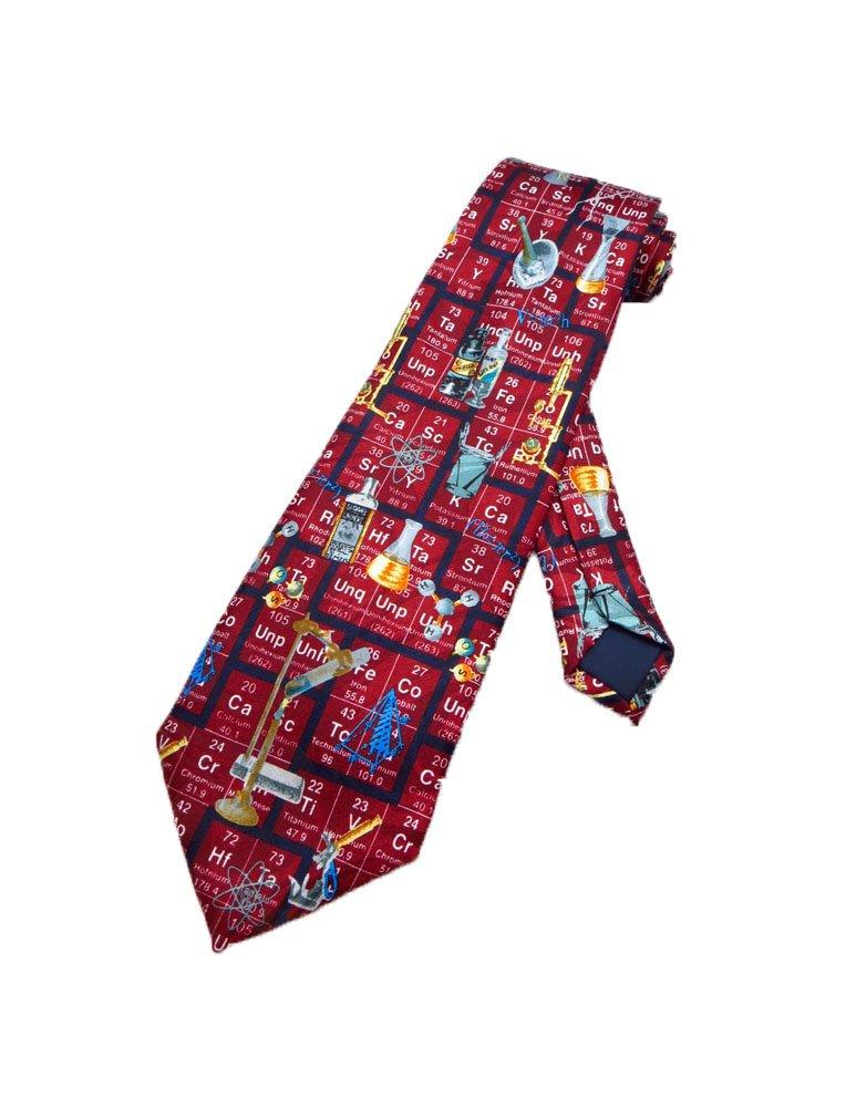 Steven Harris Steven Harris Periodic Table Ties Chemistry Science Necktie - Mens - One Size Neck Tie (Wine Red)