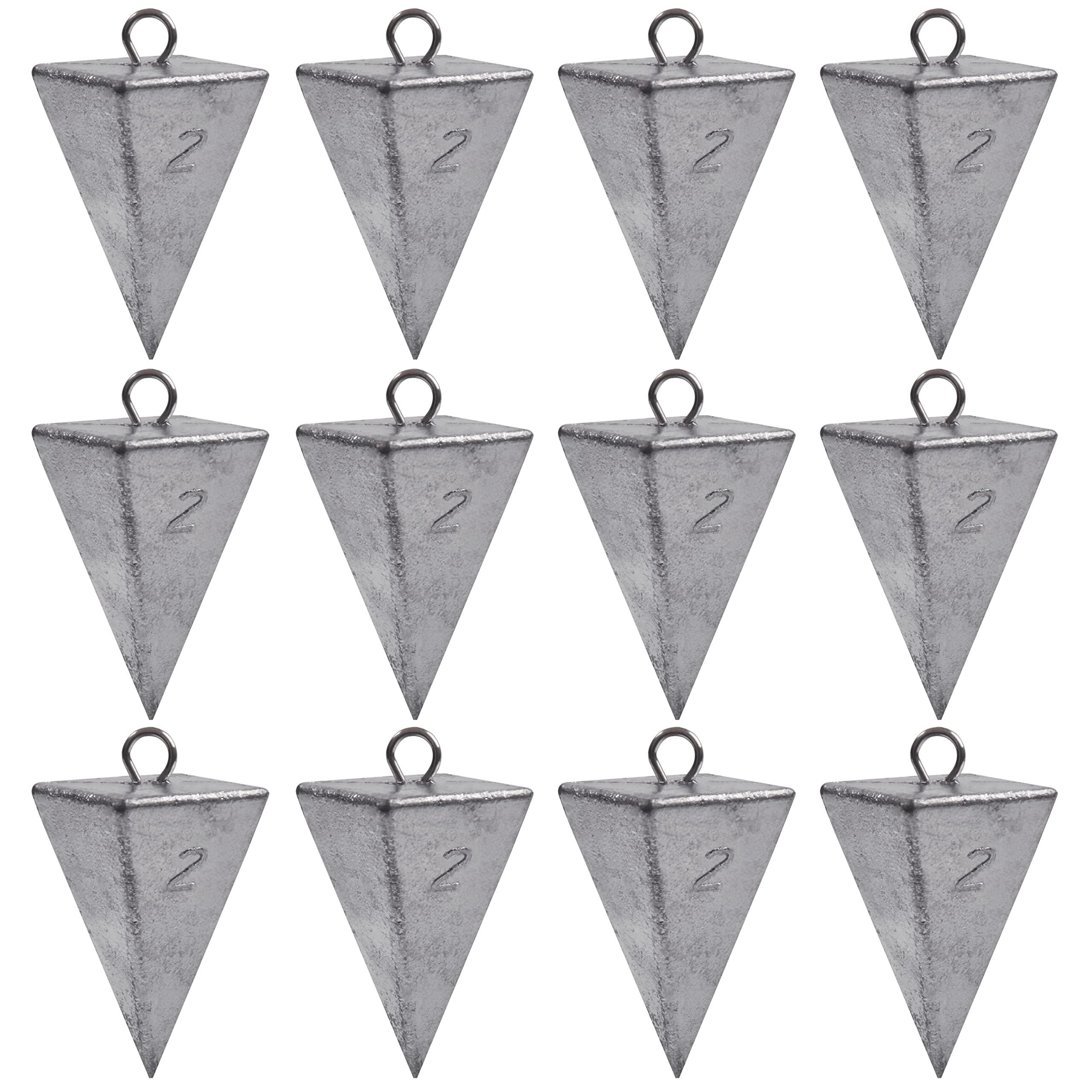 FUSIGO Pyramid Sinkers Fishing Weights, Bullet Fishing Weights Sinkers Tangle Free Fishing Weights for Saltwater Surf Fishing Gear Tackle 1oz 2oz 3oz 4oz 5oz 6oz 8oz