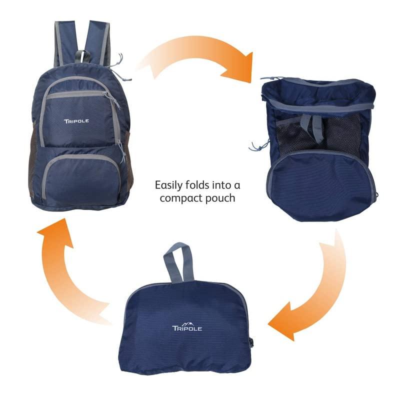 TriPole TriPole Walker 65 litres Rucksack with 20 Litre Foldable Day Pack | Internal Frame with Metal Rod | Rain Cover | Bottom Opening | Laptop Section (Black)
