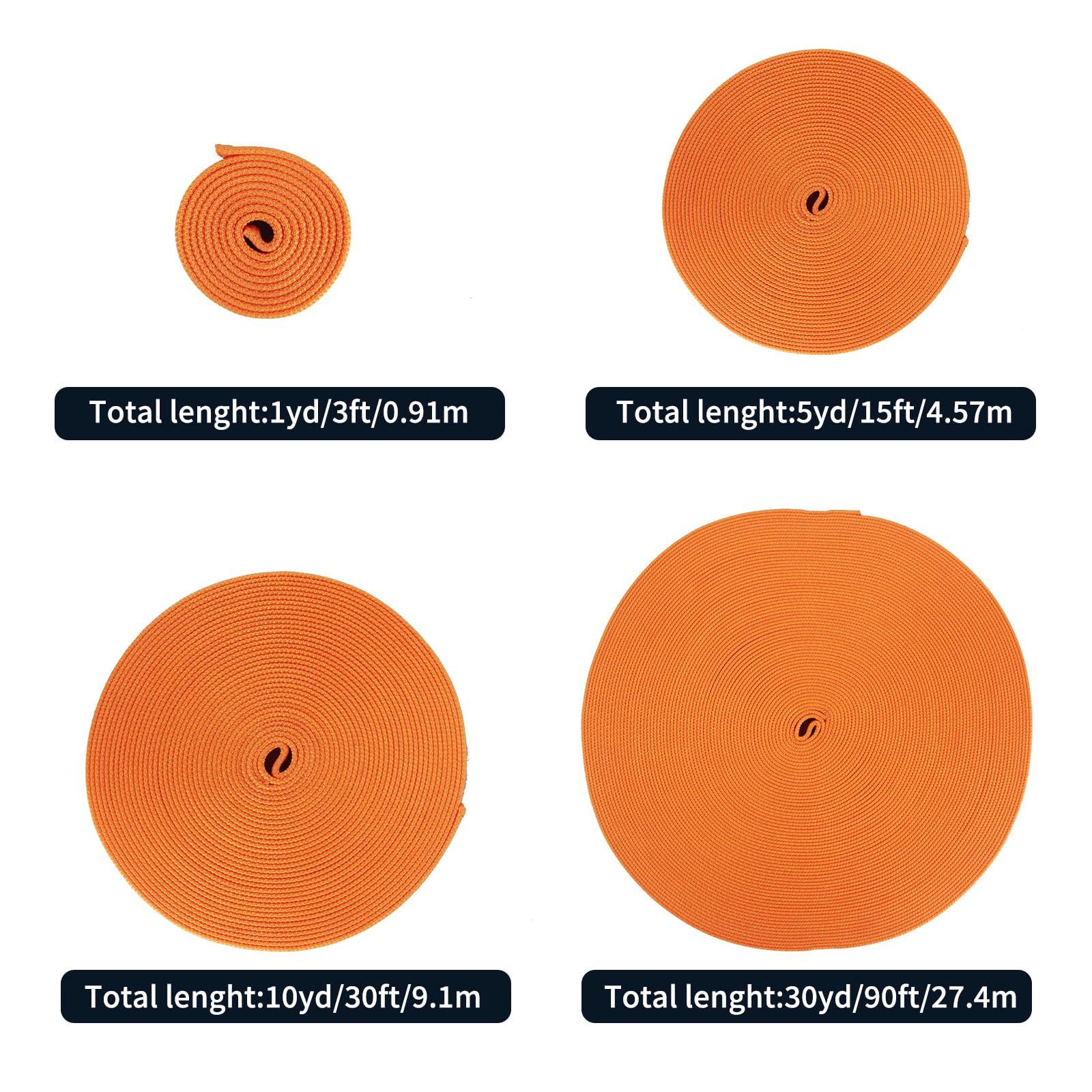 NewDoar NewDoar 1 Inch Nylon Webbing Strap/Tubular Climbing Webbing - Heavy Duty Strap for Rescue, Climbing, Harnesses, Rock Work, & Firefighting (Orange,5Yard)