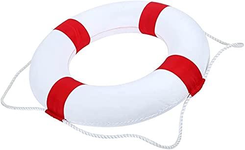 FIRSTONE 5Pcs Foam Swim Rings Swimming Pool Life Ring Buoy with Perimeter Rope (Red)