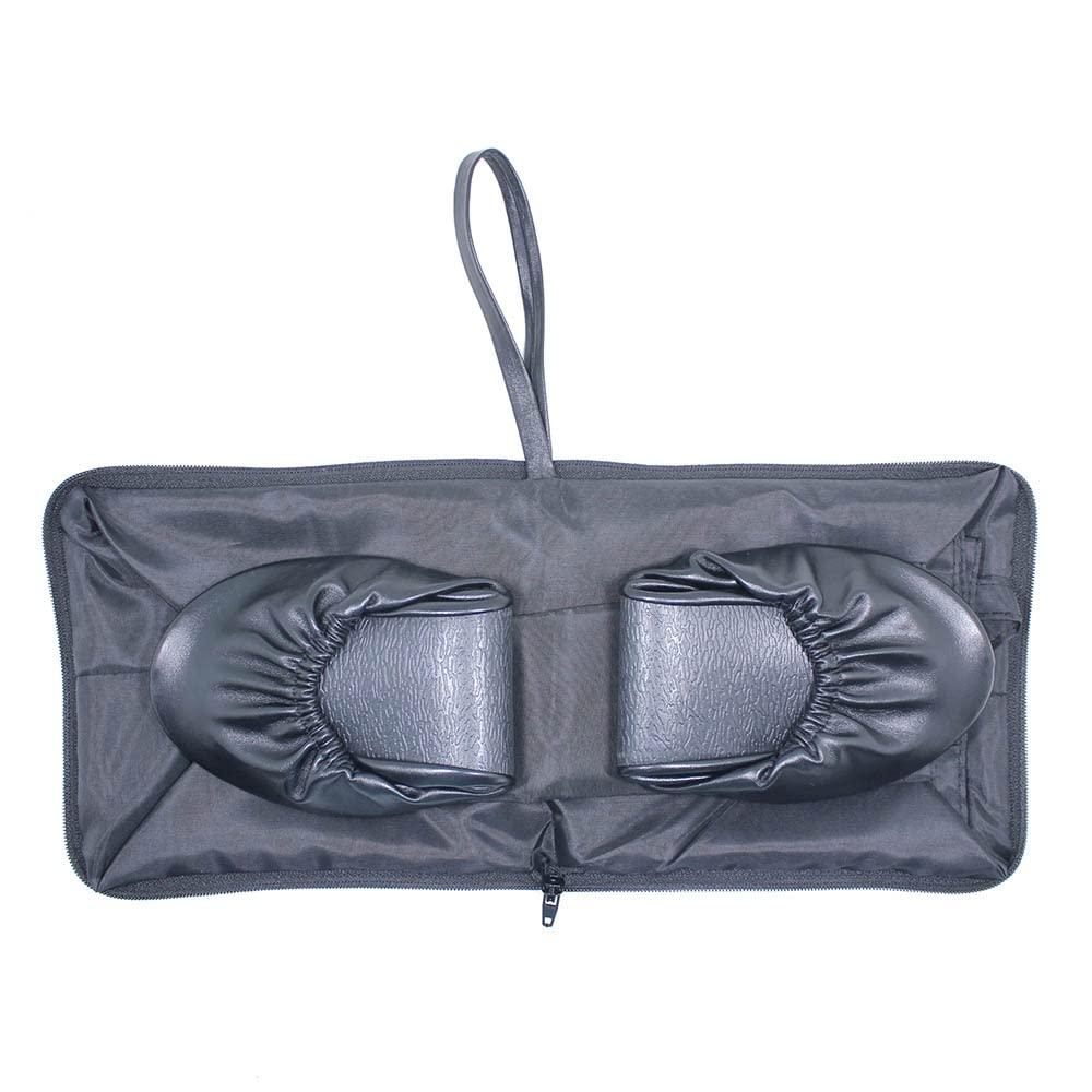 MFBFRU Black Portable Rescue Foldable Ballet Flats Shoes Roll Up Slippers for Women Travel with Expandable Matching Purse for High Heels Folding Womens Shoes (M, Black, Medium)