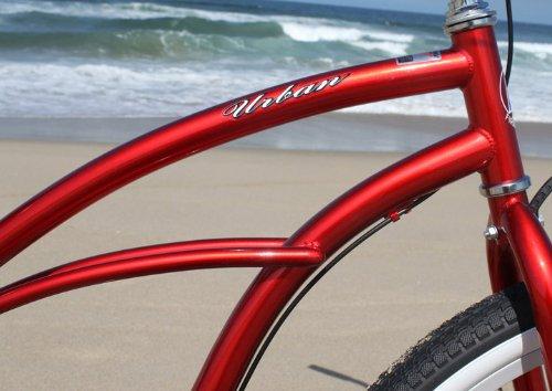 Firmstrong Firmstrong Urban Lady Three Speed Beach Cruiser Bicycle, 26-Inch,Red w/Black Seat,15236