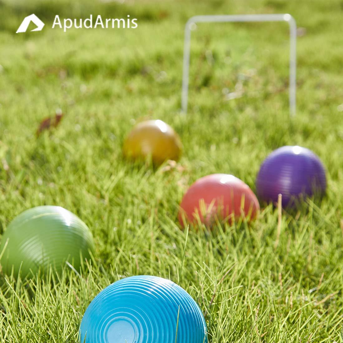 ApudArmis ApudArmis 3In Croquet Ball Replacement, Set of 6 Colored Replacement Croquet Balls for Lawn Backyard 28\'\' and 32\'\' Six Player Croquet Game Set