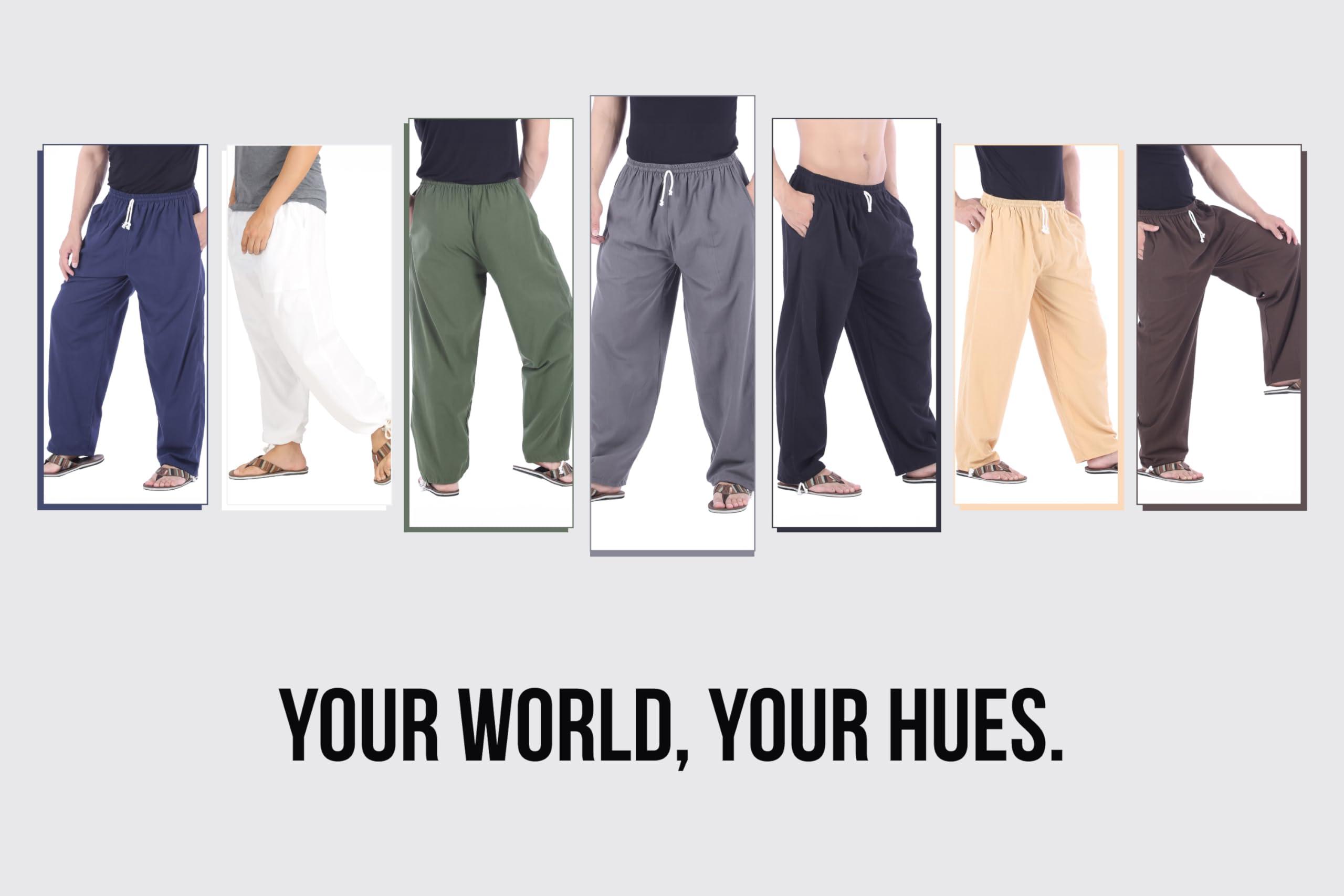 CandyHusky CandyHusky Baggy Sweatpants Men Cotton, Drawstring Lounge Pants, Relaxed Fit, Ideal for Comfort Blue 4XL