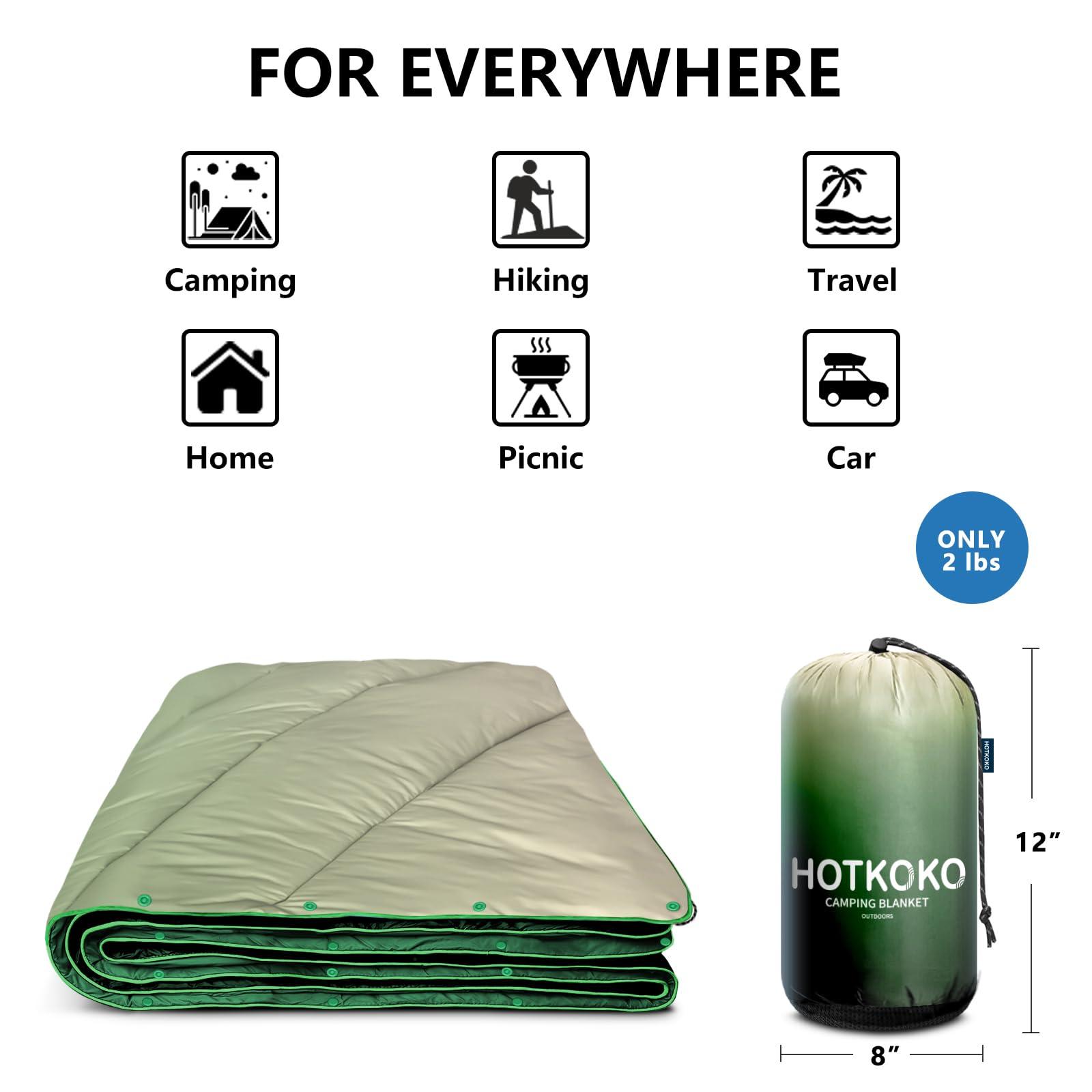 hotkoko hotkoko Camping Blanket,Puffy Blanket Lightweight Packable Camping Blanket Outdoor Blanket for Camping,Traveling, Stadium, Hiking, Picnics