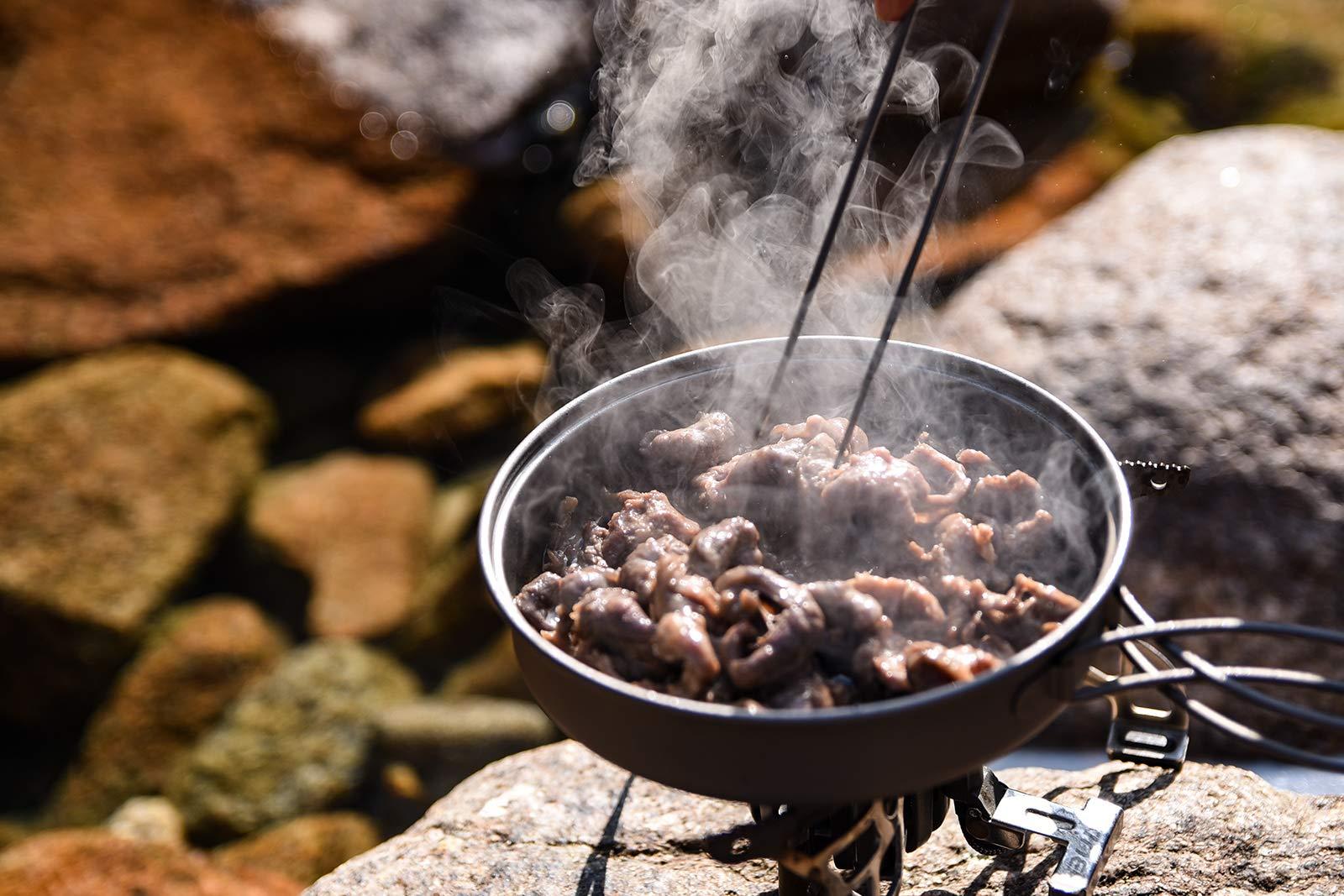 usharedo usharedo Portable Mug Titanium Pot Pan Set with Folding Handles Camping Hiking Outdoor Cup Tableware ti2042c