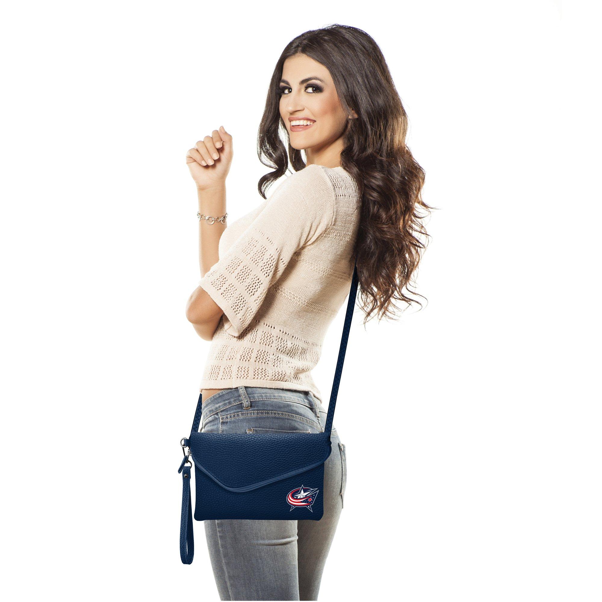 Littlearth Littlearth Columbus Blue Jackets NHL Pebble Fold Over Crossbody Purse