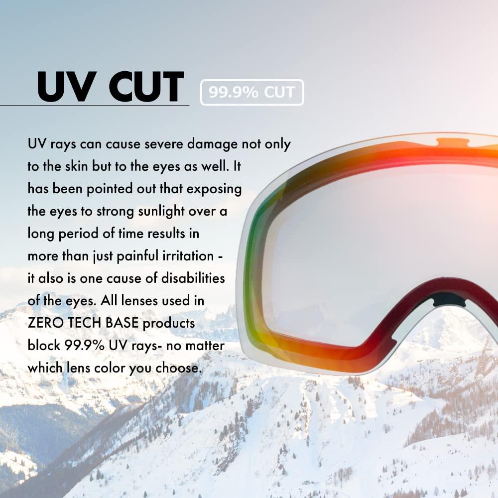 ZERO TECH BASE ZERO TECH BASE Compatible Replacement Lens for Oakley Airbrake XL Snow Goggles Blue Mirror