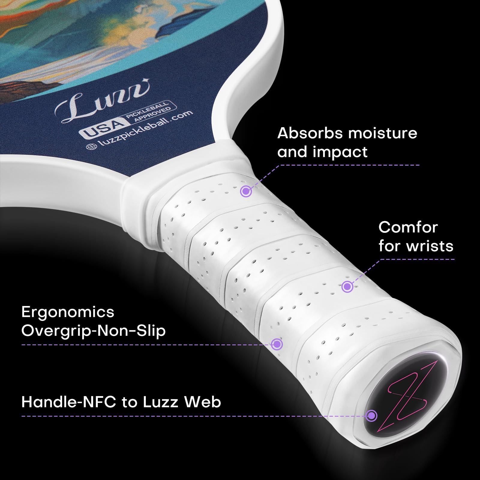 LUZZ PICKLE Luzz Carbon Fiber Pickleball Paddles, Sandblasted Surface USAPA Approved Pickleball Rackets for Beginners Increased Spin Control Pickle Ball Paddle Set for Men,Women,Pros,Adults,Sunset