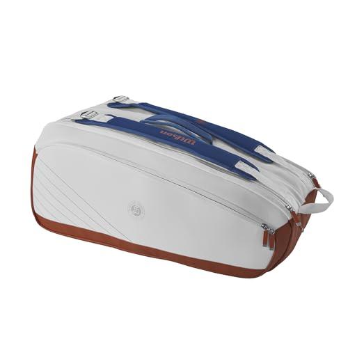 WILSON WILSON Roland-Garros Super Tour Tennis Racket Bag - Holds up to 9 Rackets, Clay/White/Navy