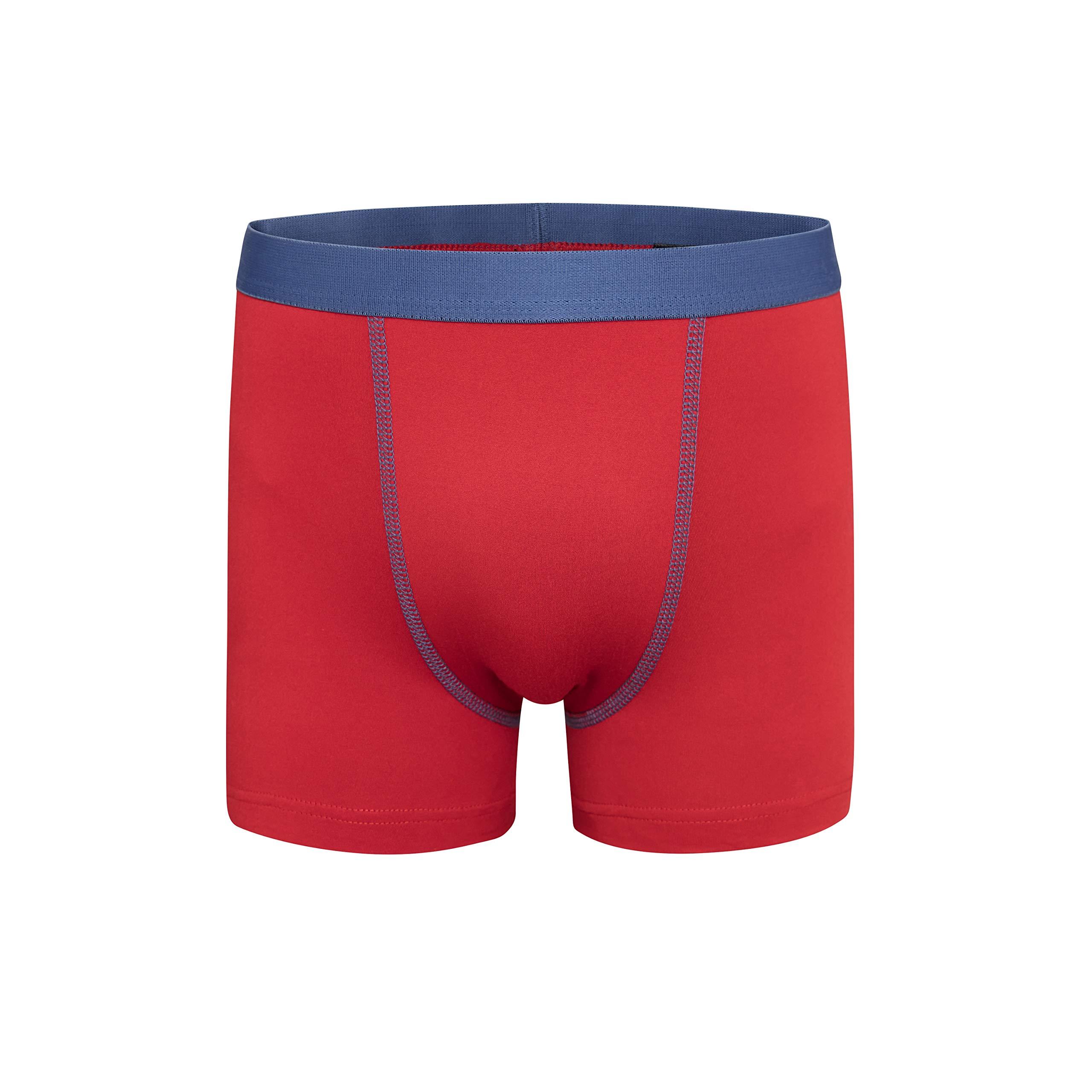 Terramar Terramar Boys' Standard Silkskins Boxer Brief (4-Pack Underwear), Black/Team Red/Team Royal/Steel, Large