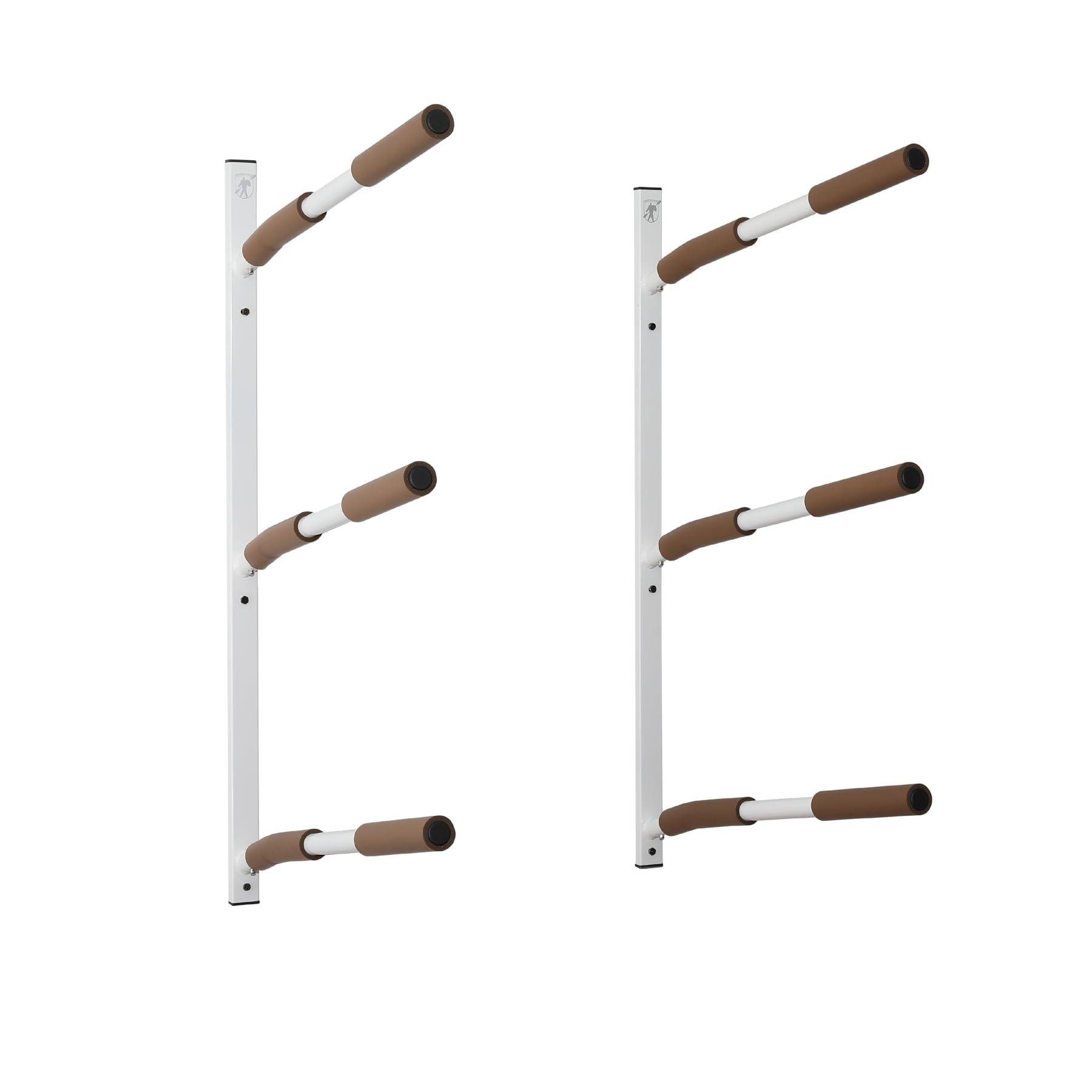 SPAREHAND SPAREHAND Premium Edition: All Climate Wall Mount Hybrid Rack for SUPs and Kayaks - 3 Tier Storage Rack Shelf for Garage Storage and Display (All Natural Sand)