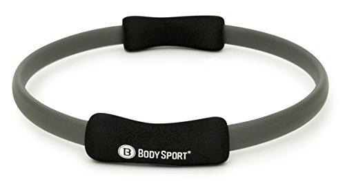Body Sport Body Sport Pilates Ring with Foam Padded Grips to Sculpt the Thighs, Core, Arms and More,Gray