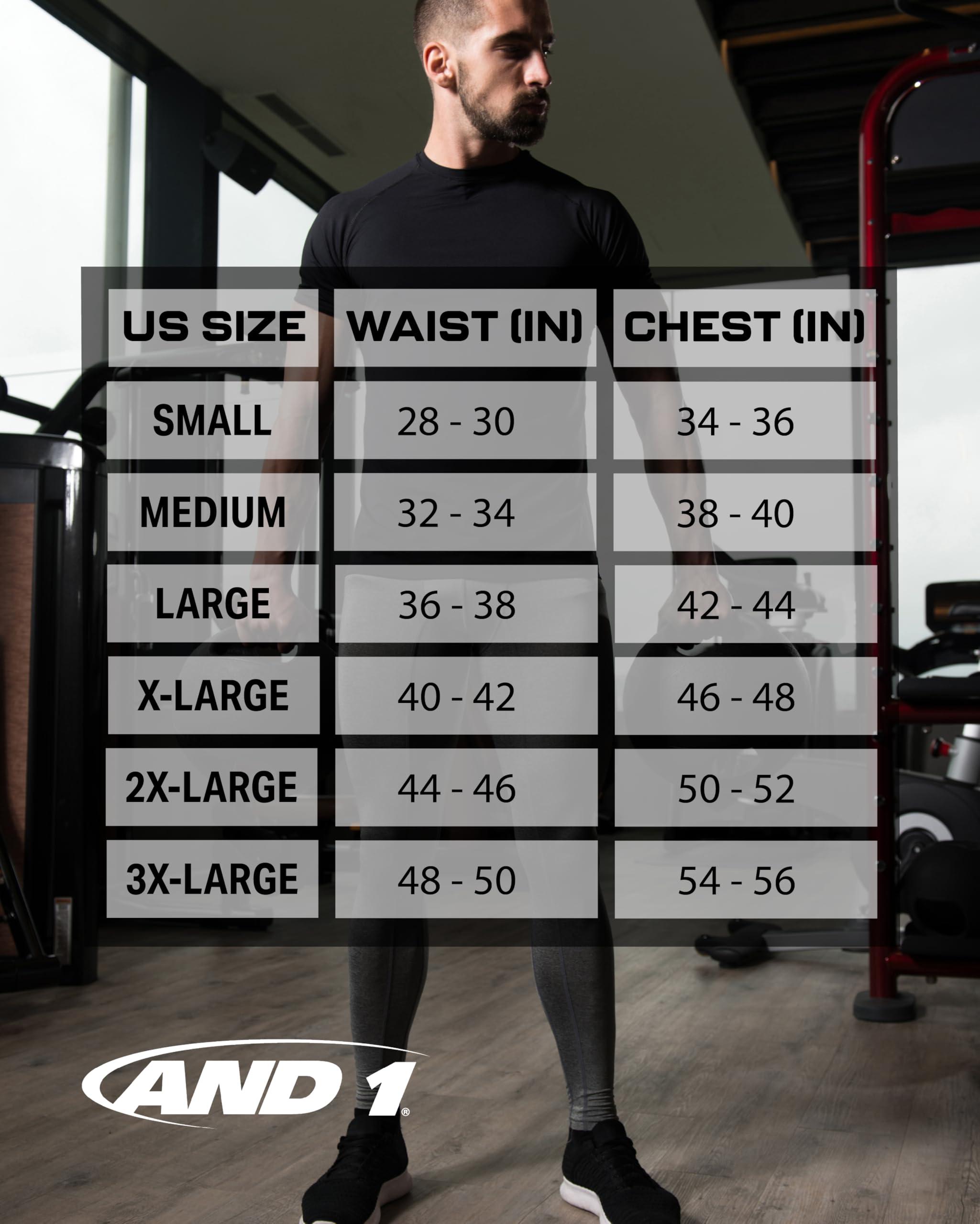 AND1 AND1 Mens Boxer Briefs - 6 Pack Stretch Long Leg Compression Underwear with Mesh Contour Pouch - Supportive Fit for Everyday Wear, Medium, Blue/Grey/Black