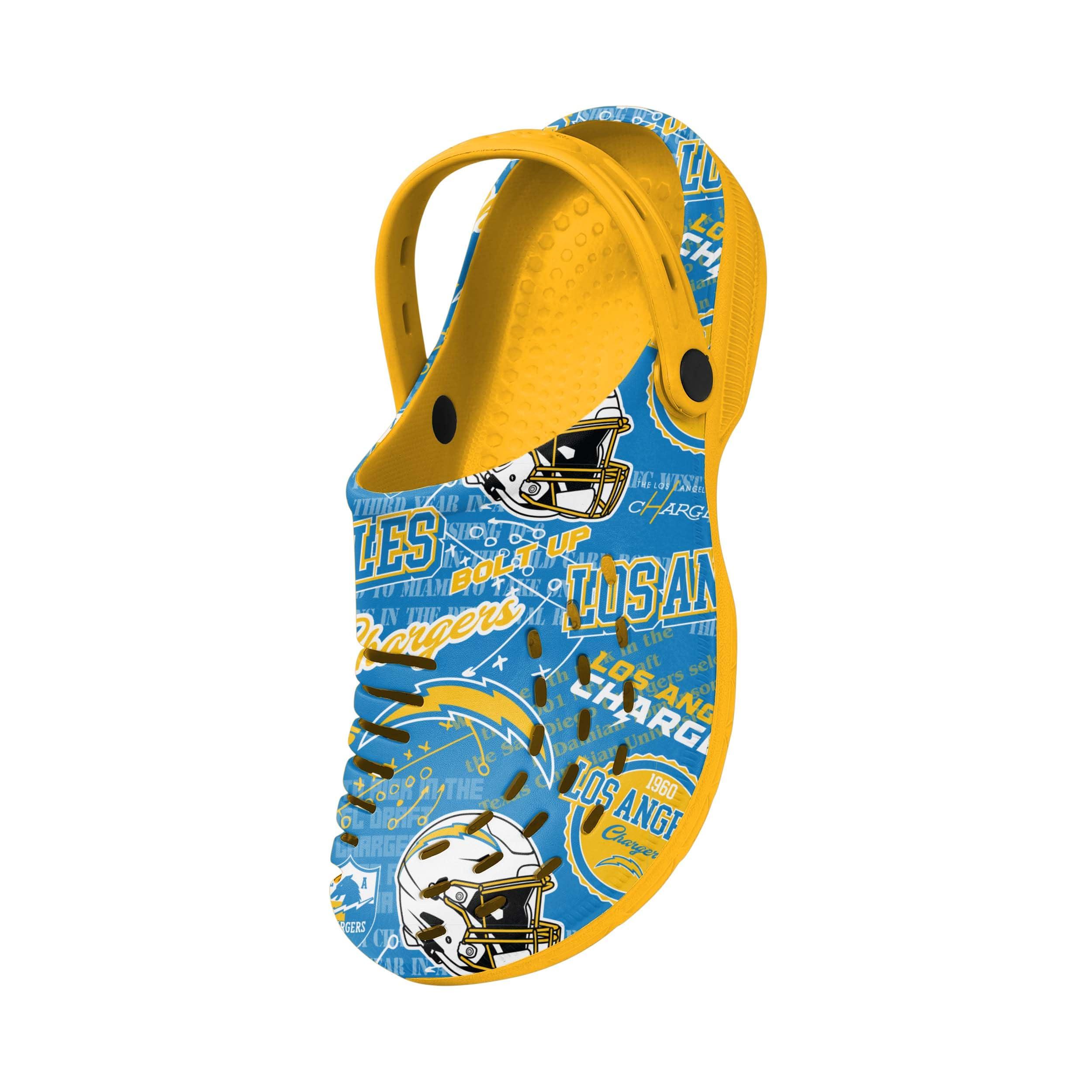 FOCO FOCO Men's NFL Team Logo Garden Water Sandals Shoes Slipper Clogs, Historic Print with Strap, 11-12