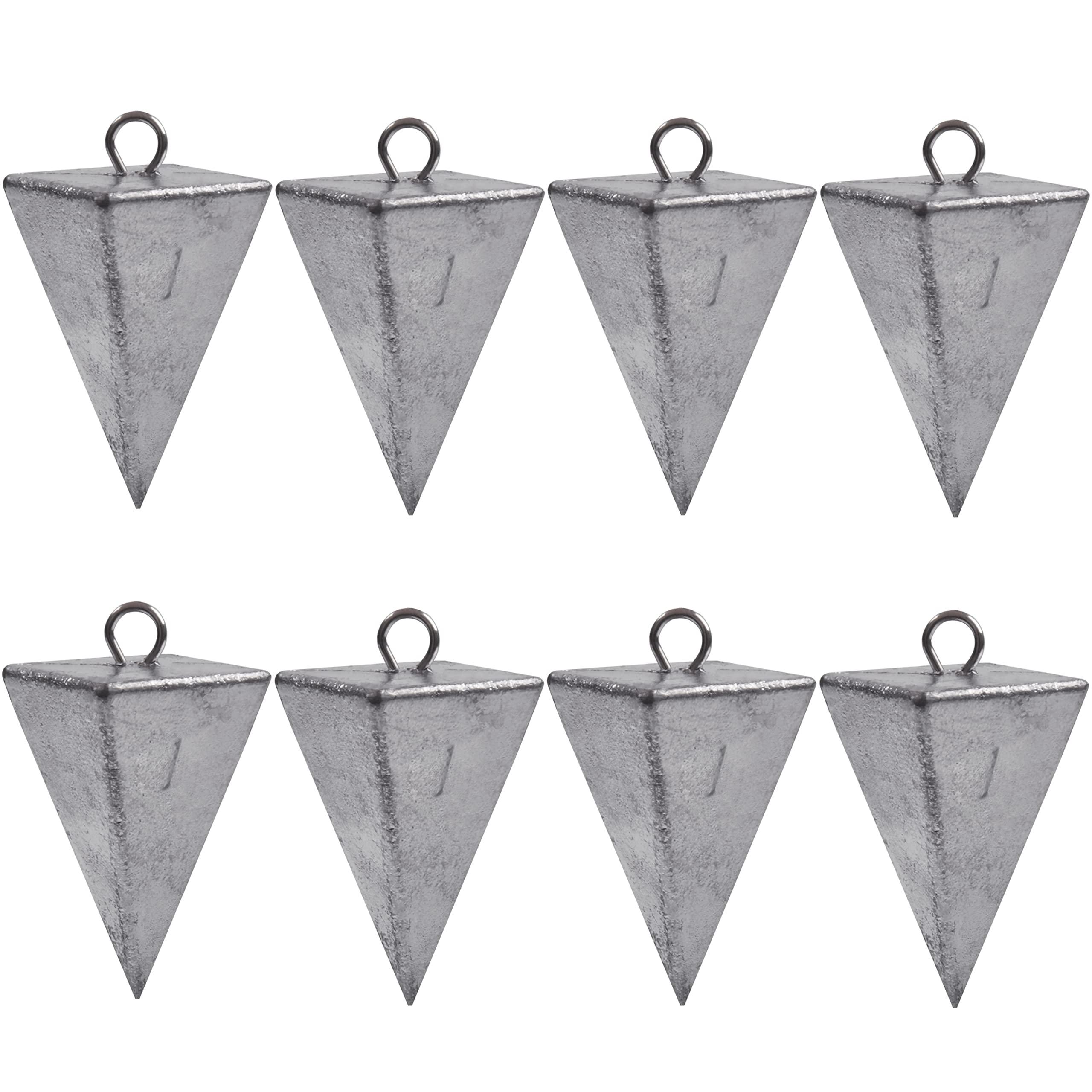 AGOOL Pyramid Sinkers Fishing Weights Surf Fishing Weights Sinkers Ocean Saltwater Pyramid Weight Fishing Sinkers Fishing Gear Tackle 1oz 2oz 3oz 4oz 5oz 6oz 8oz