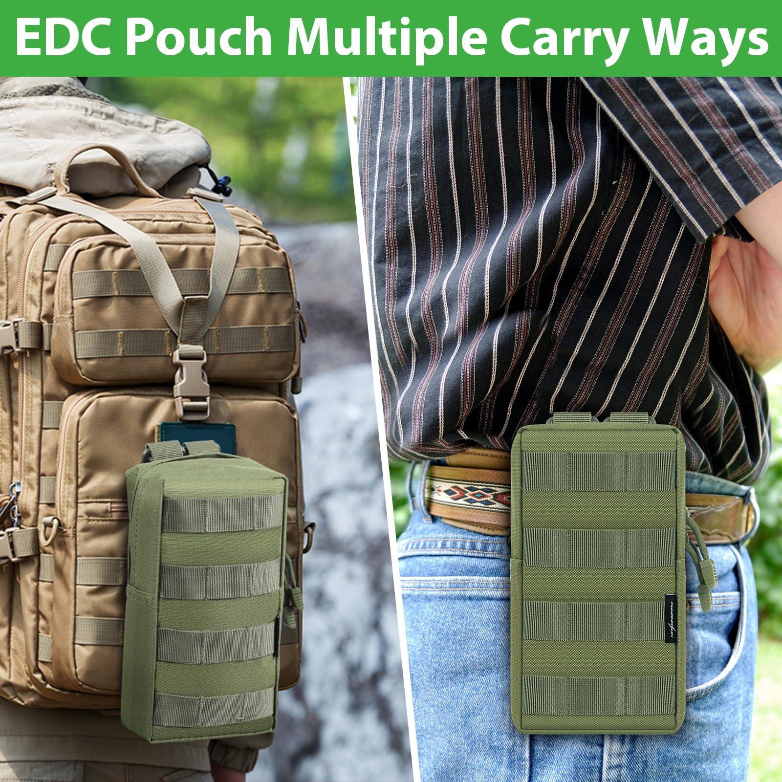 FUNANASUN FUNANASUN 2 Pack Molle Pouches Tactical Pouch Small Molle Pouch Compact Water-Resistant EDC Pouch Molle Bag