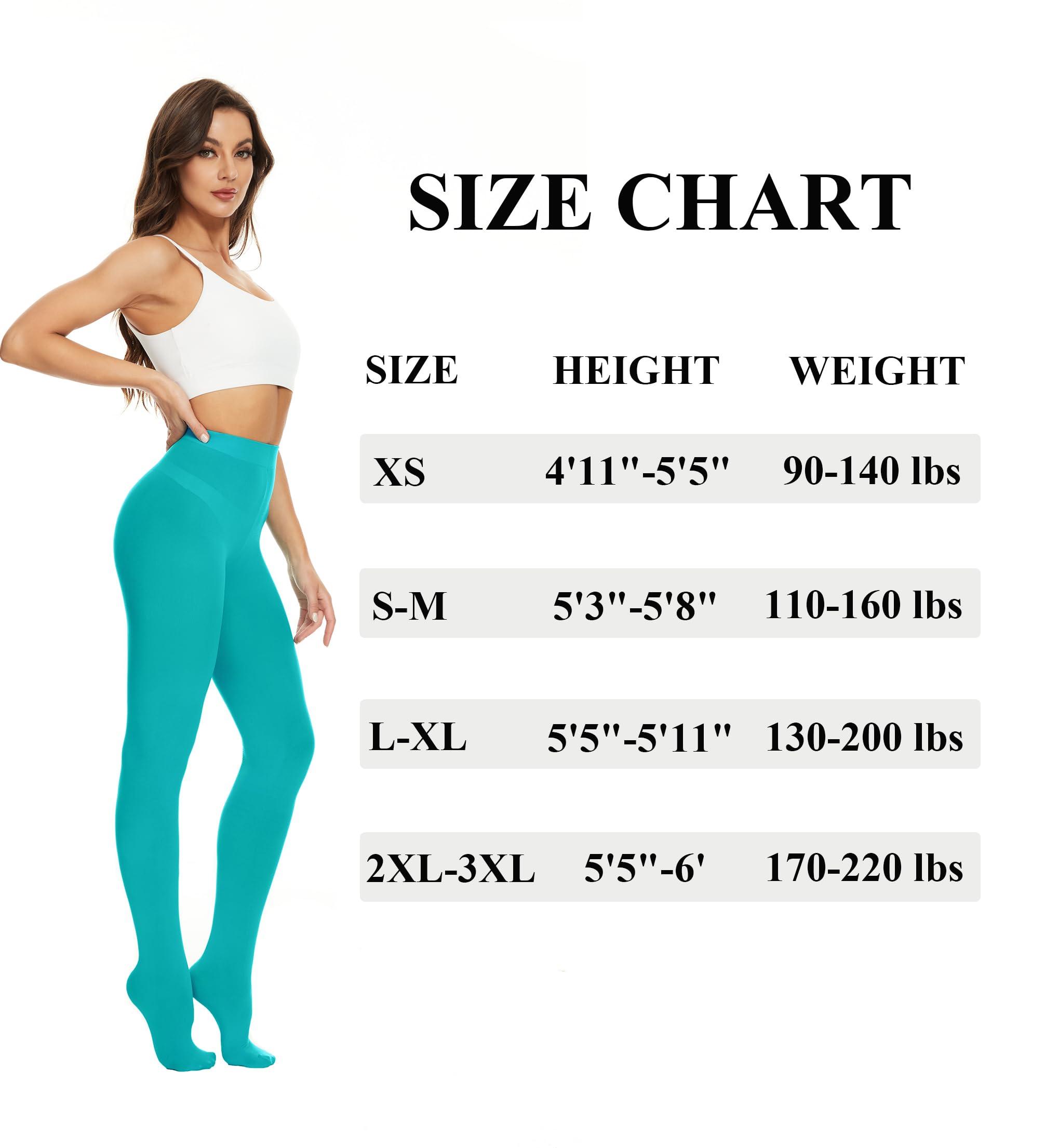 DUCMODA DUCMODA Womens 80 Denier Opaque Tights, Women's Soft Solid Color Footed Pantyhose, High Waist Stocking with 30+ Colors-X-S-Turquoise