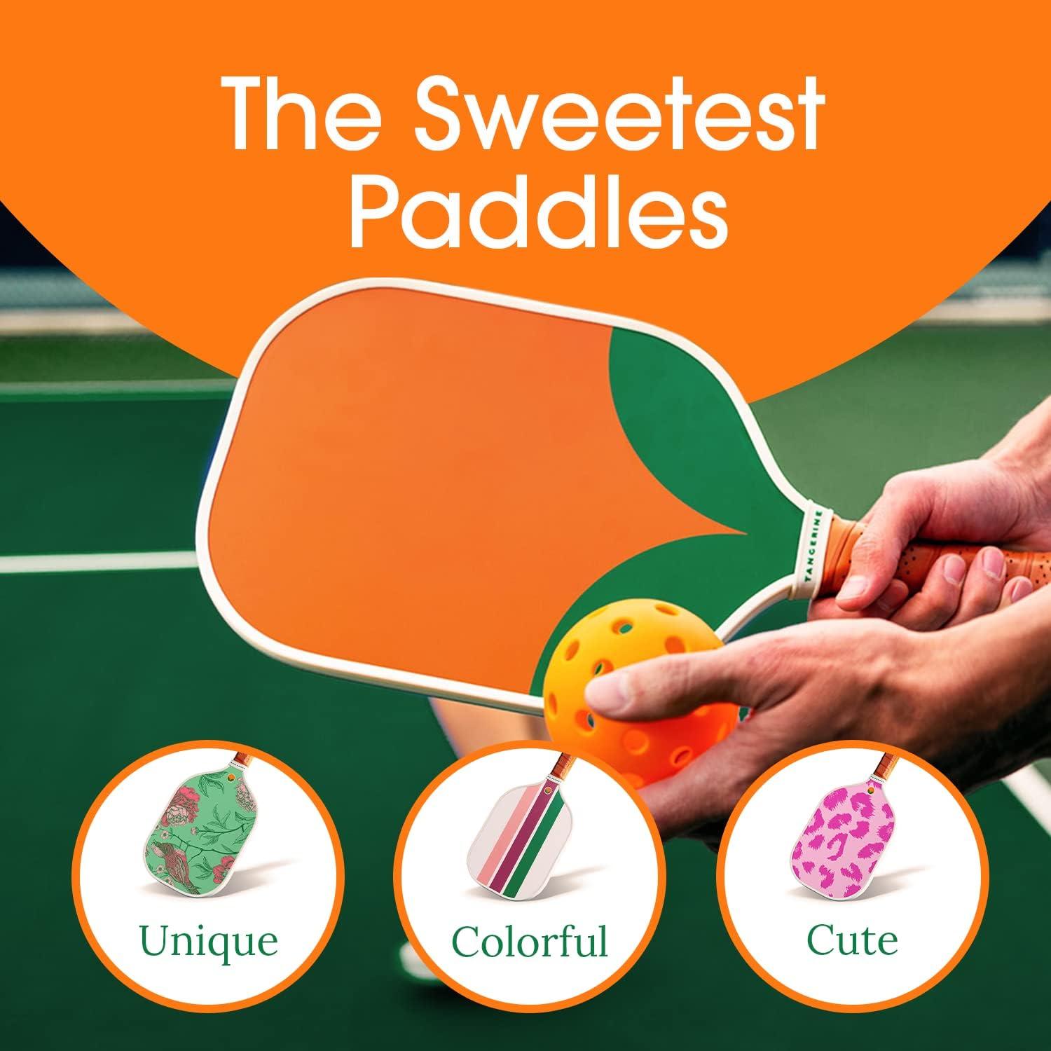 Tangerine Tangerine Pickleball Paddle - Cool & Unique Designs - Lightweight with Honeycomb Core & Fiberglass Surface - Gifts for Pickleball Lovers - USAPA Approved - Castine