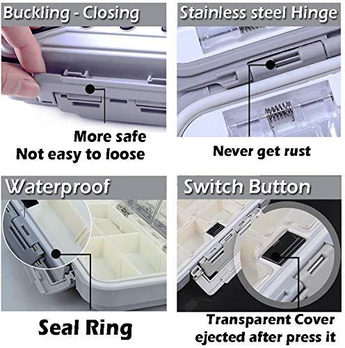 LESOVI LESOVI Fishing Lure Boxes, Waterproof Portable Tackle Box Organizer with Storing Tackle Set Plastic Storage - Mini Utility Lures Fishing Box, Small Organizer Box Containers for Trout, Jewelry, Bead