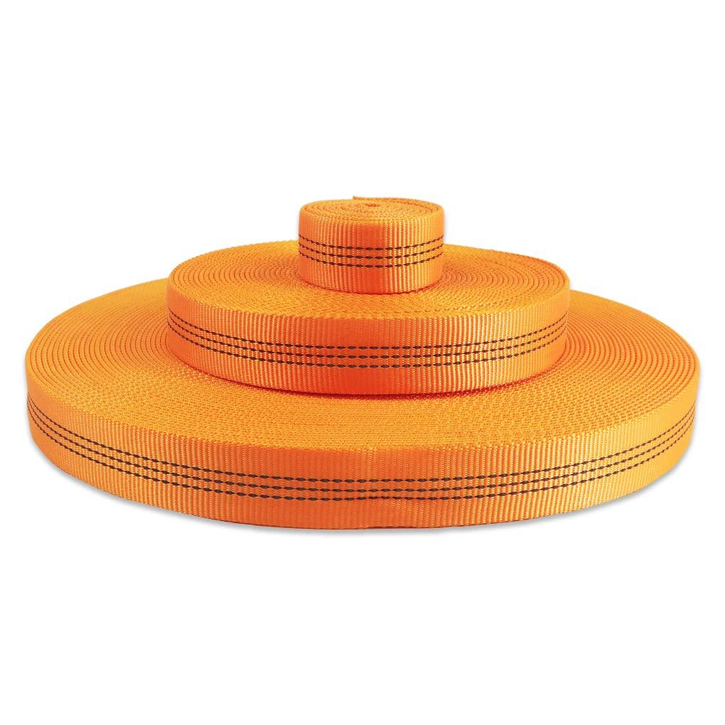 NewDoar NewDoar 1 Inch Nylon Webbing Strap/Tubular Climbing Webbing - Heavy Duty Strap for Rescue, Climbing, Harnesses, Rock Work, & Firefighting (Orange,5Yard)