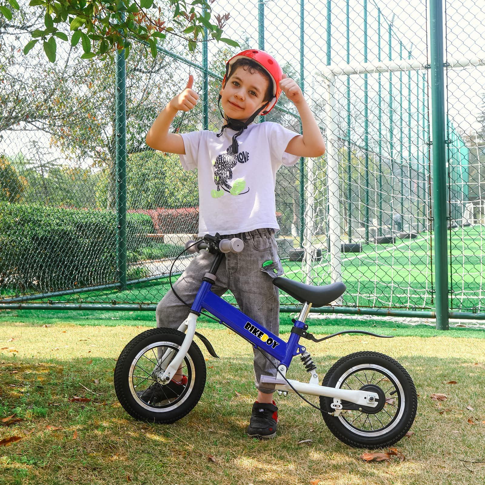 bikeboy bikeboy Balance Bike 3 in 1,The Dual Use of a Kids Balance Bike and Kids Bike,12 14 Inches for 2-6 Years Old,with Shock Absorbers, Fenders, Pedals, Auxiliary Wheels