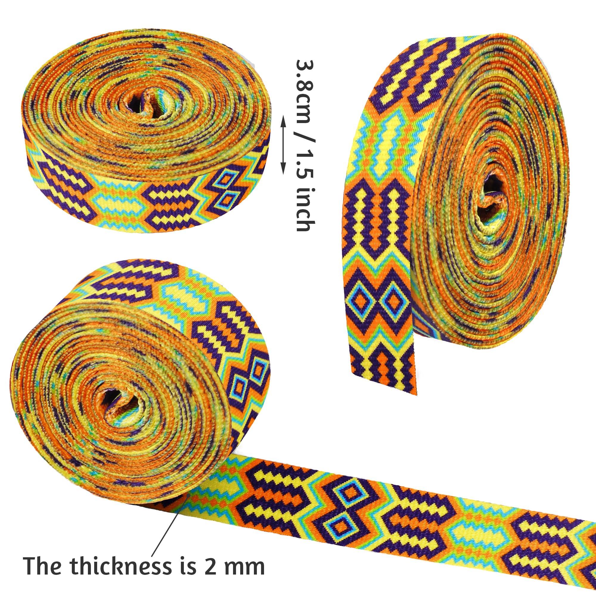 Grosun Grosun 1.5 inch Patterned Nylon Webbing Belt Webbing Straps Purse Straps Backpack Straps Nylon Belt for Seatbelt, Bags, Backpacks, Luggage (MM, 3.3 Yards)