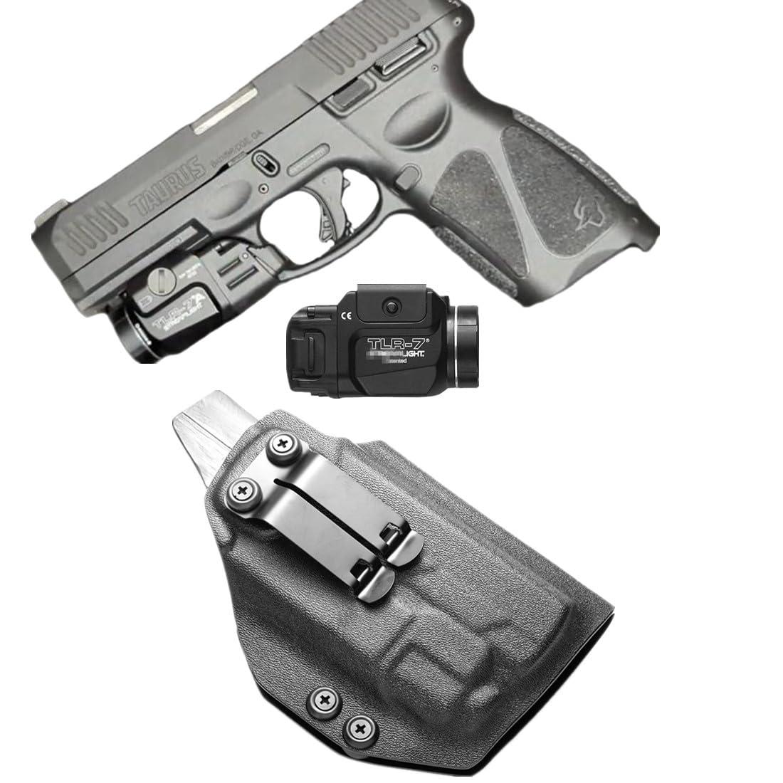 Yankai kydex IWB Holster for Taurus G3 Toro with Streamlight Tactical Flashlight TLR-7 TLR-7A Flex TLR-8 TLR-8A 500 Lumen Light Optics Red Dot Cut Concealed Carry