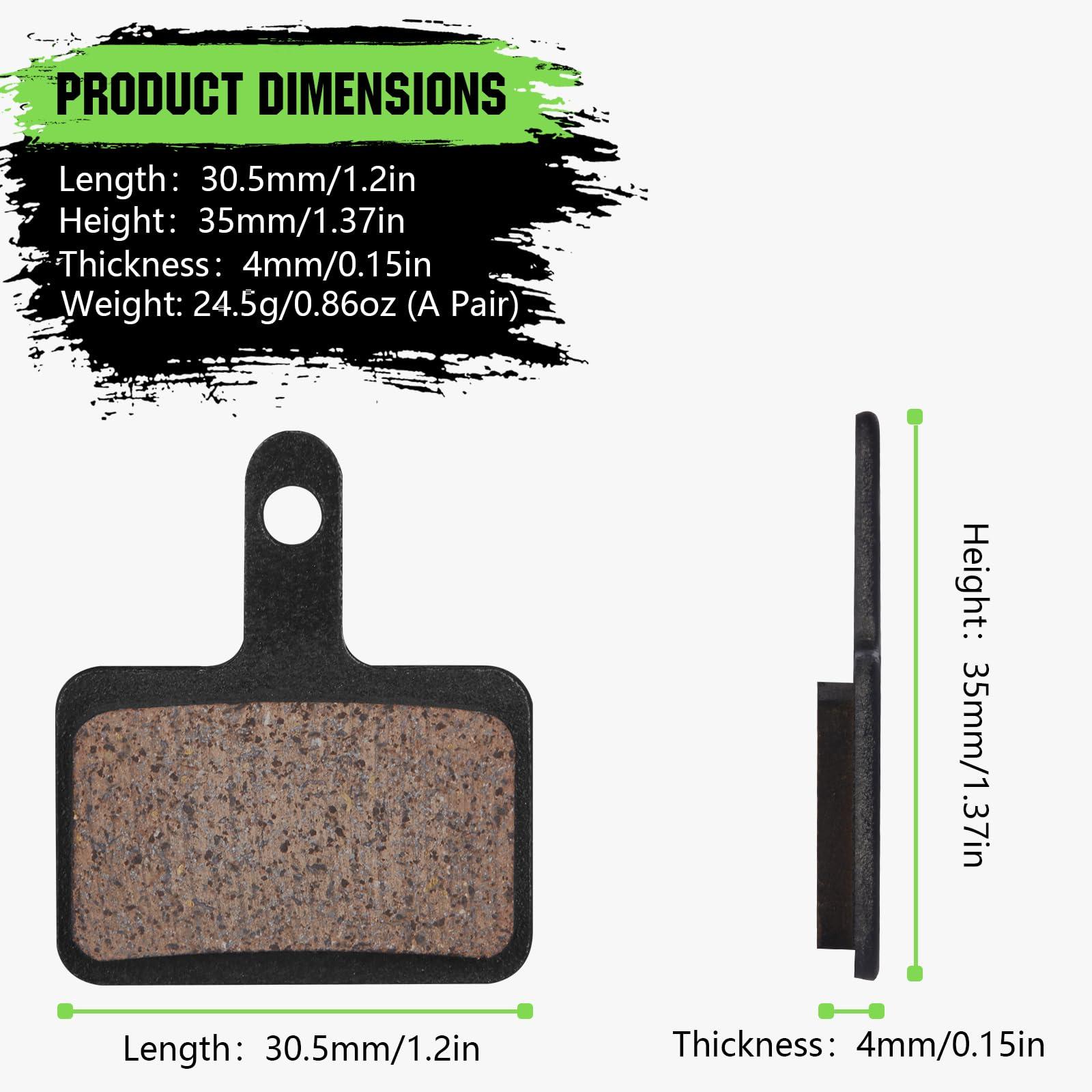 Zacro Zacro 4 Pairs Bike Brake Pads, Ceramic Bicycle Disc Brake Pads Fit for Tektro Shimano TRP Deore Br-M575 B01s Mt200 M525 M515 T615 T675 M505 M495 M486 M485, Mountain MTB Ebike Brake Pads Replacement