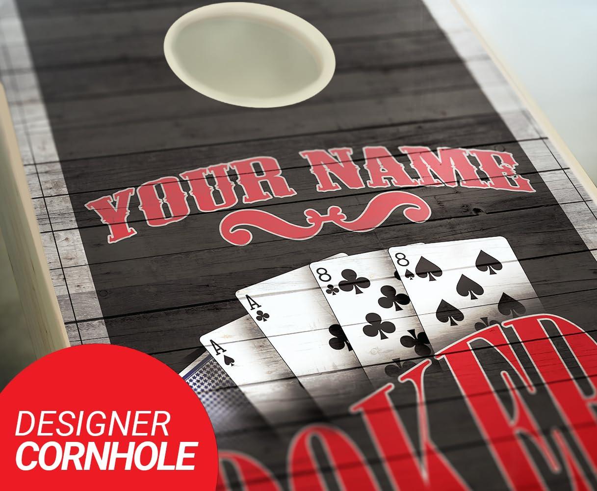 Skip's Garage Skip's Garage Poker Cornhole Set - 2x3 Boards (All Weather Bags) - Include Board Hole Lights