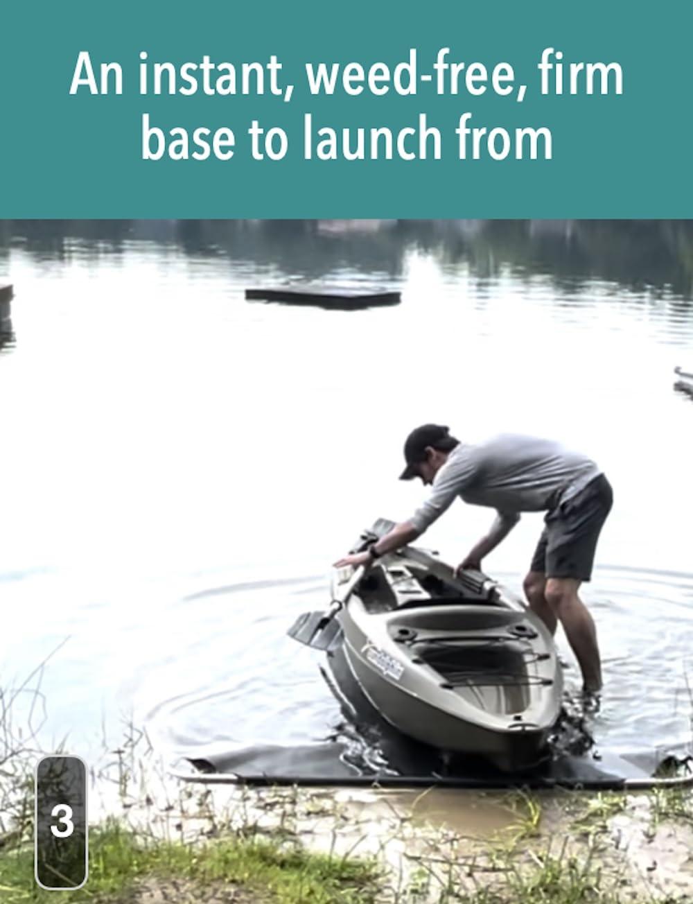 LakeMat Kayak Mat - Premium Watercraft Launch Pad - Durable Geotextile & Aluminized Steel Frame