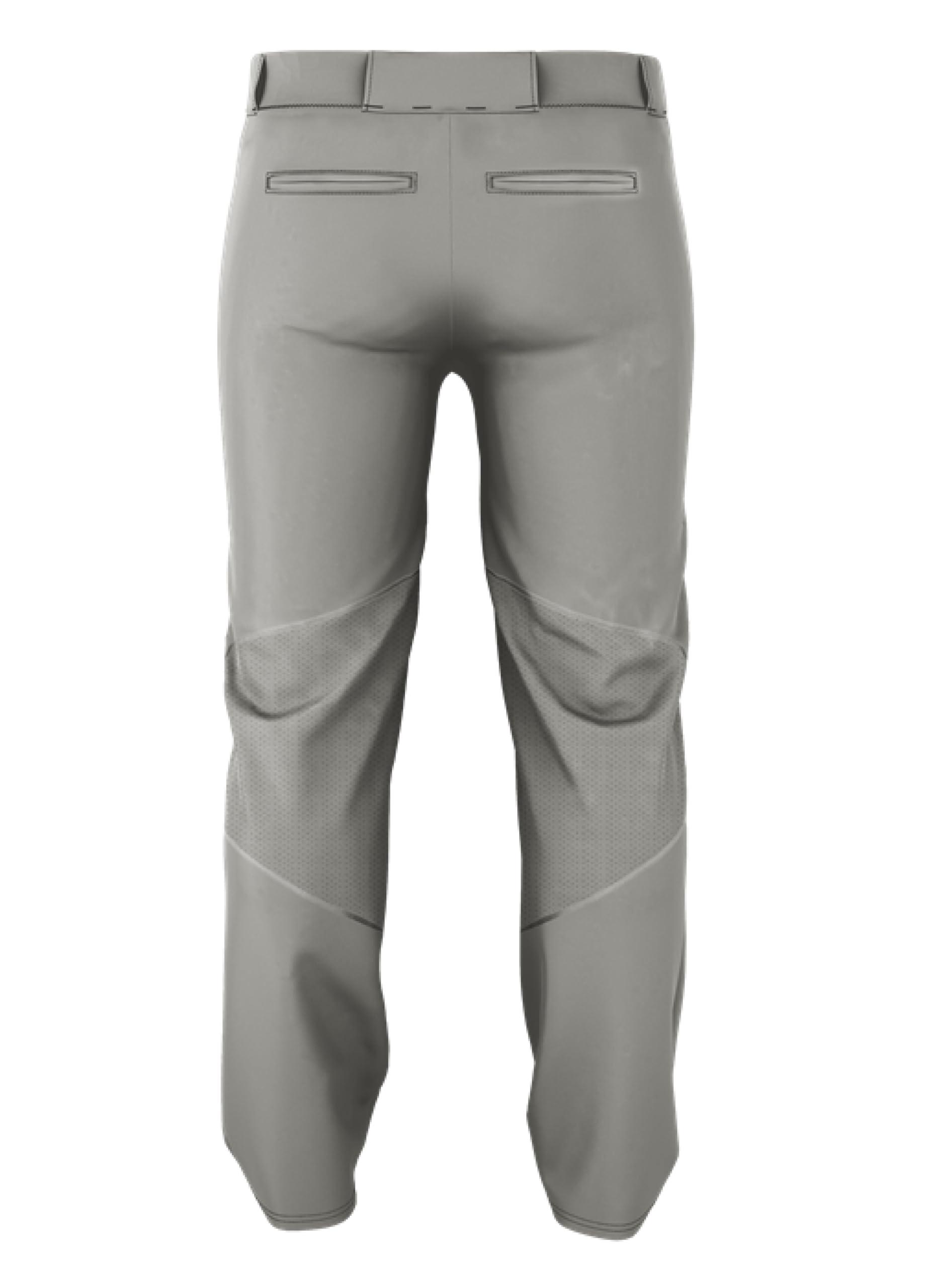 Alleson Athletic Alleson Athletic Boys Crush Premier Braided Baseball Pant Stretch Fabric, Reinforced Knees, and Comfortable Fit, Grey/Royal, X-Large