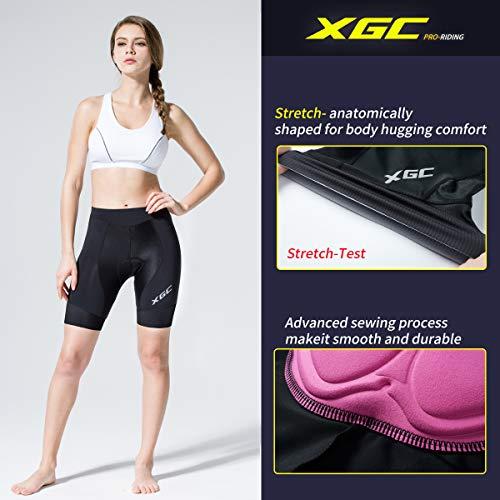 XGC XGC Women\'s Cycling Shorts Bike Shorts and Cycling Underwear with High-Elasticity and Highly Breathable 4D Padded (Black_Black, L)