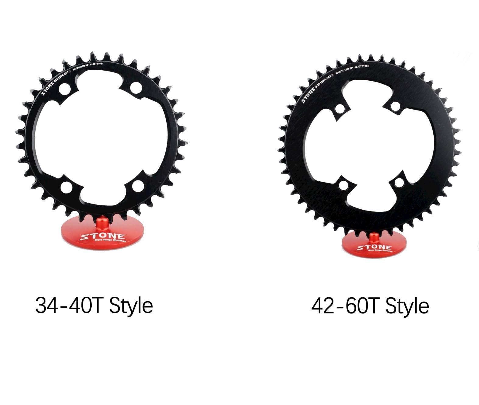 DJC Components DJC Stone Round Chainring 107BCD for Sram Rival Crankset 107 Bcd Road Bike 34 36 40 42 44 46 48 50 52 54 56 58 60T AXS Flattop