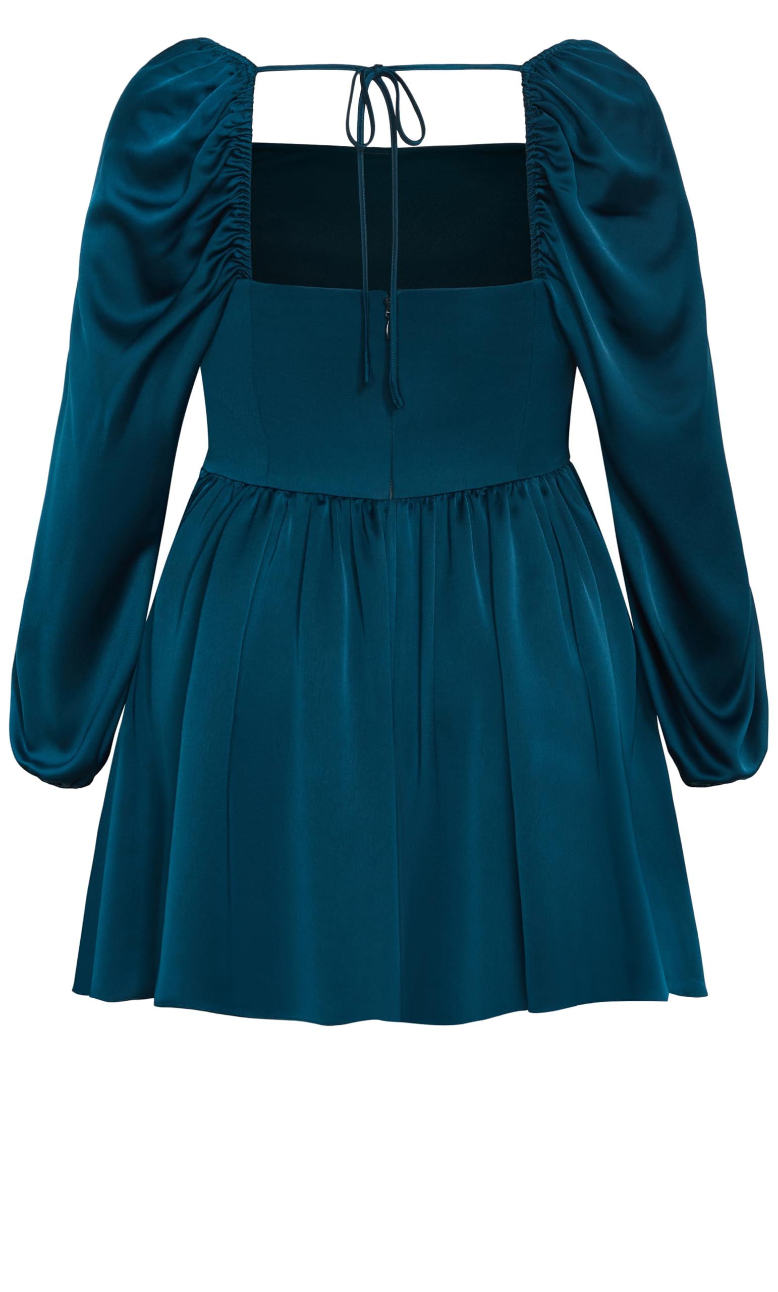 City Chic City Chic Women's Plus Size Flirty Corset Dress, Emerald, 12