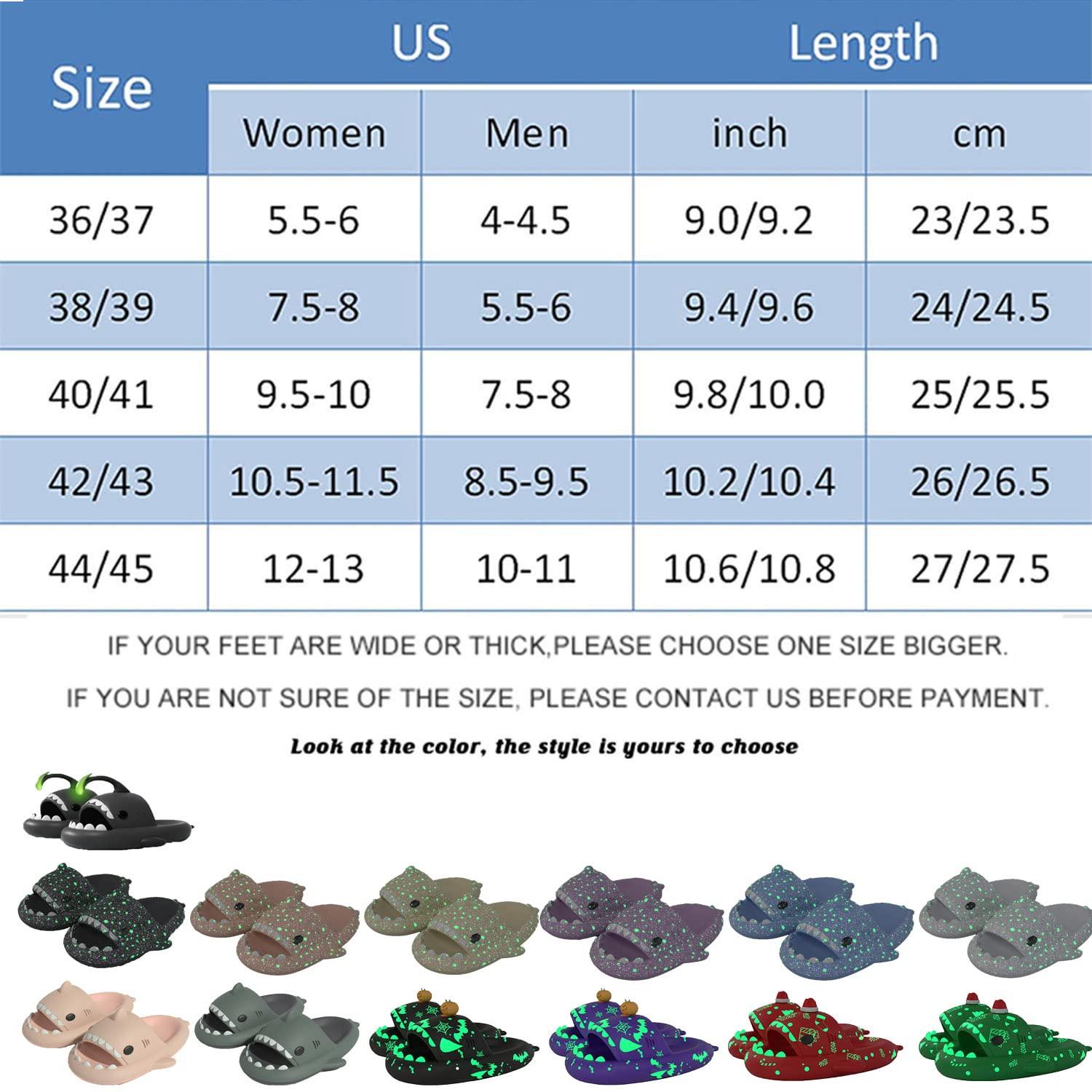 Jfxgjuv Jfxgjuv Halloween Luminous Shark Slippers Cloud Shark Slides Angler Fish Slides Glow in The Dark Christmas Shark Slides Halloween and Christmas Shoes for Women Men (Hat A,12-13 Women/10-11 Men)
