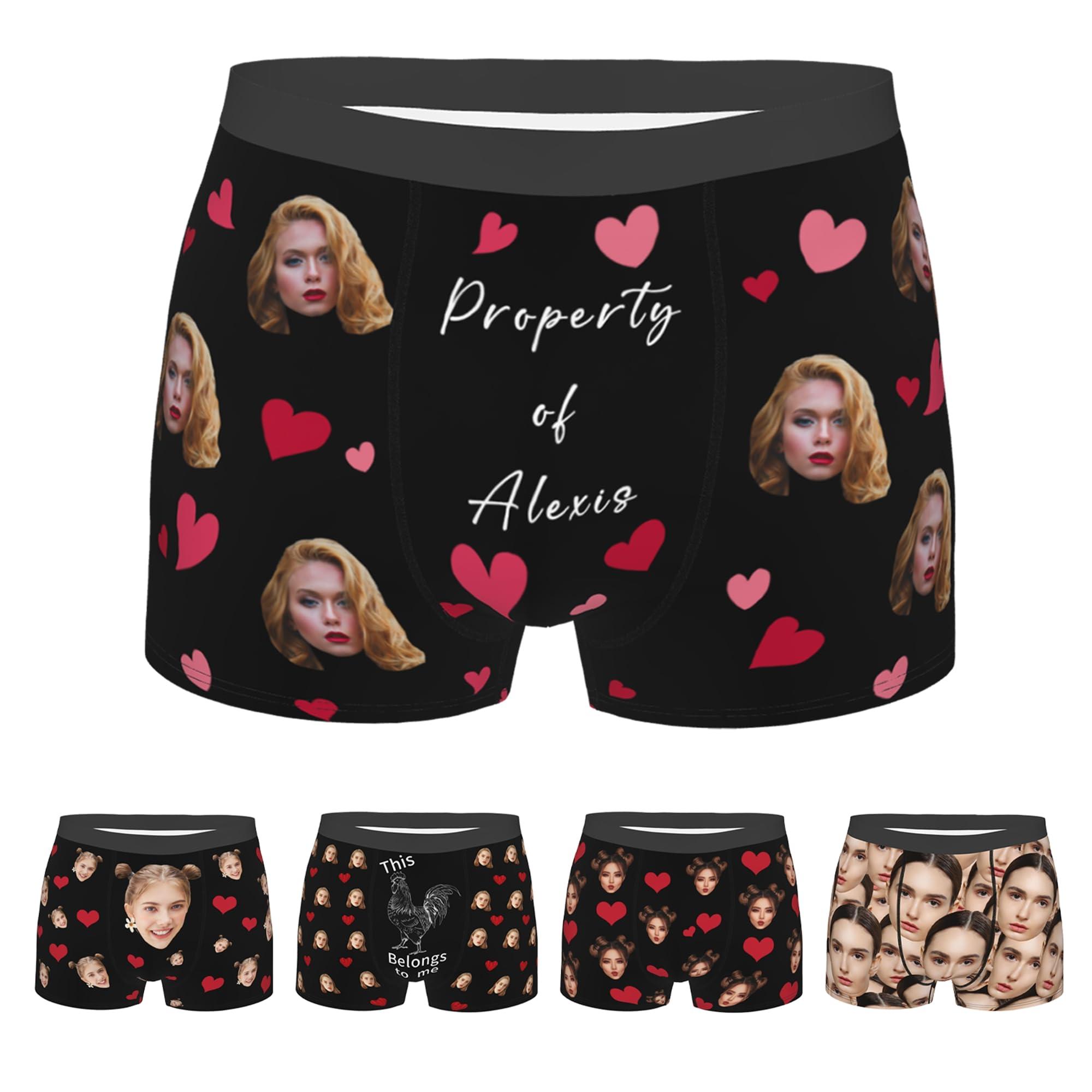 Byxhuc Byxhuc Custom Underwear for Men, Personalized Boxers with Face, Funny Boxer Briefs, Gifts for Husband Son Boyfriend on Birthday Anniversary Christmas