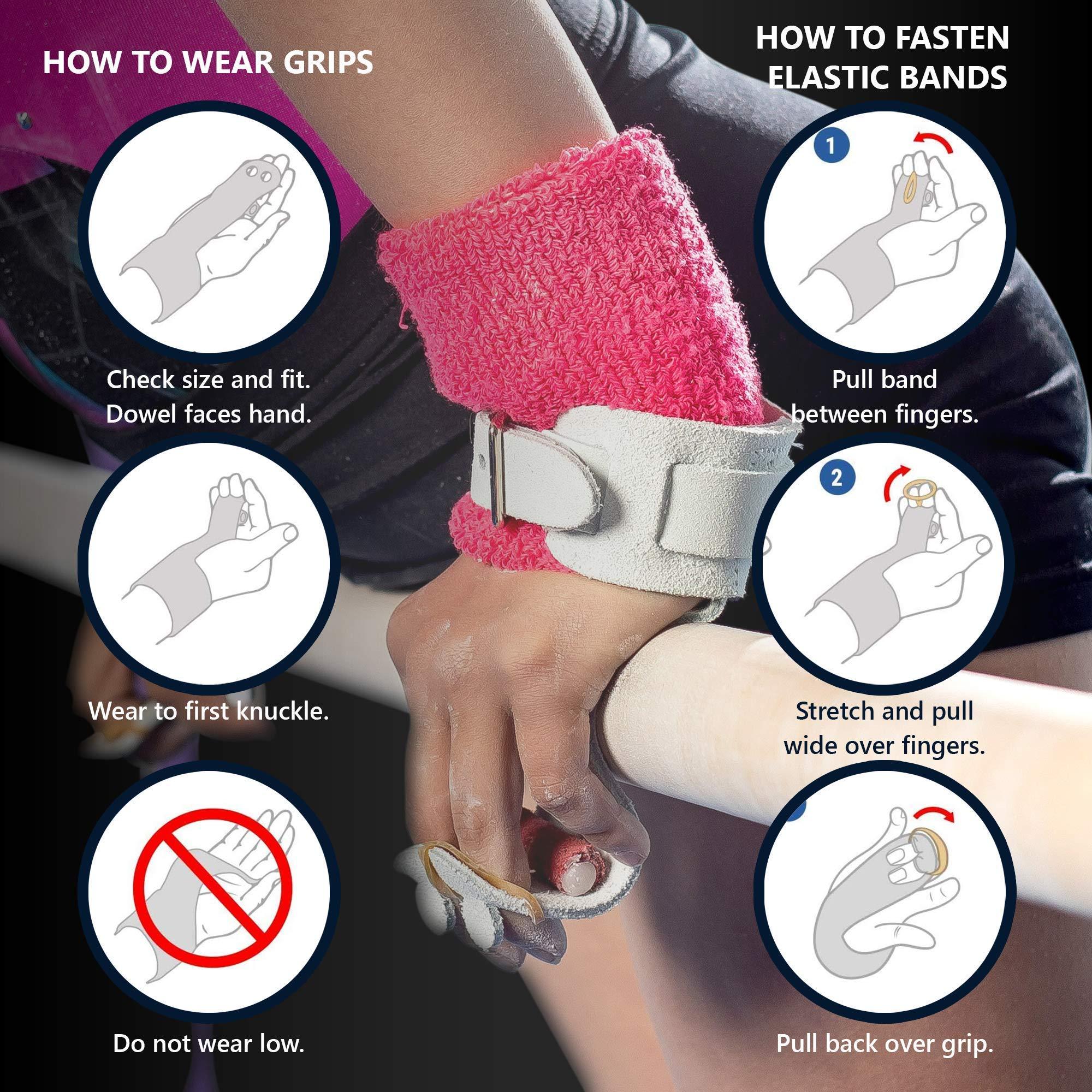 US Glove US Glove Women Regular Uneven Bar Grips - Womens Gymnastics Bars Grips - Youth to Adult Girl Sizes - Made in USA - Size: 3 (6 3/4") - Single Buckle