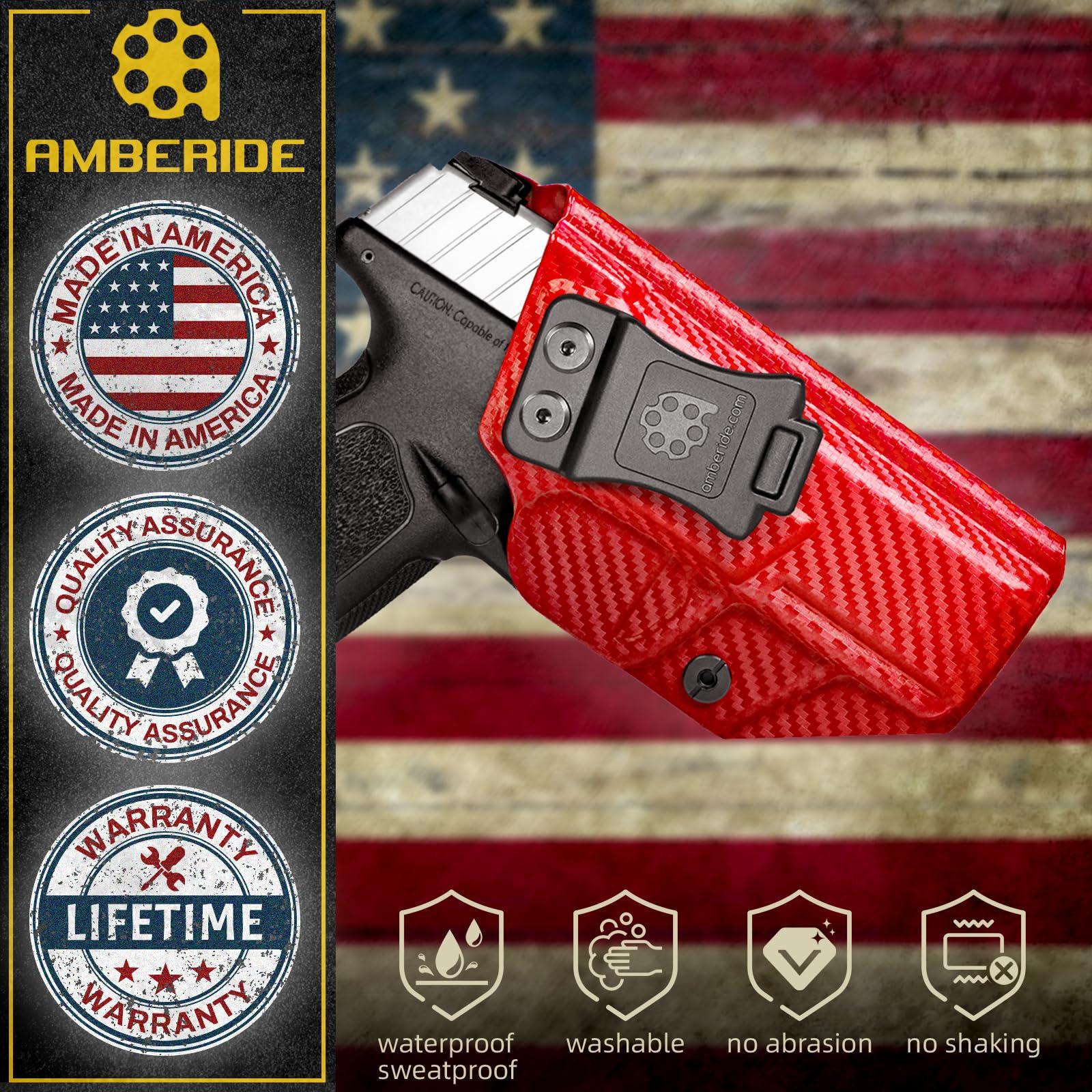 Amberide Premium KYDEX Holster Fit: S&W SD9 VE & SD40 VE Pistol - Inside & Outside Waistband Concealed Carry, Adjustable Cant, IWB & OWB for Ultimate Comfort & Stability