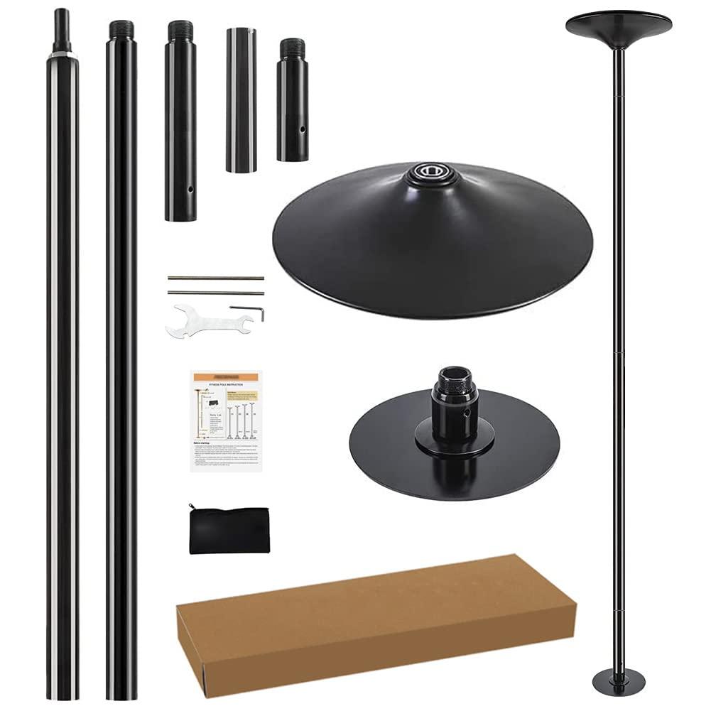 PRIORMAN PRIORMAN Pole Dancing - 45mm Spinning & Static Dance Pole Portable Dance Pole for Studio & Home Fitness (Black)